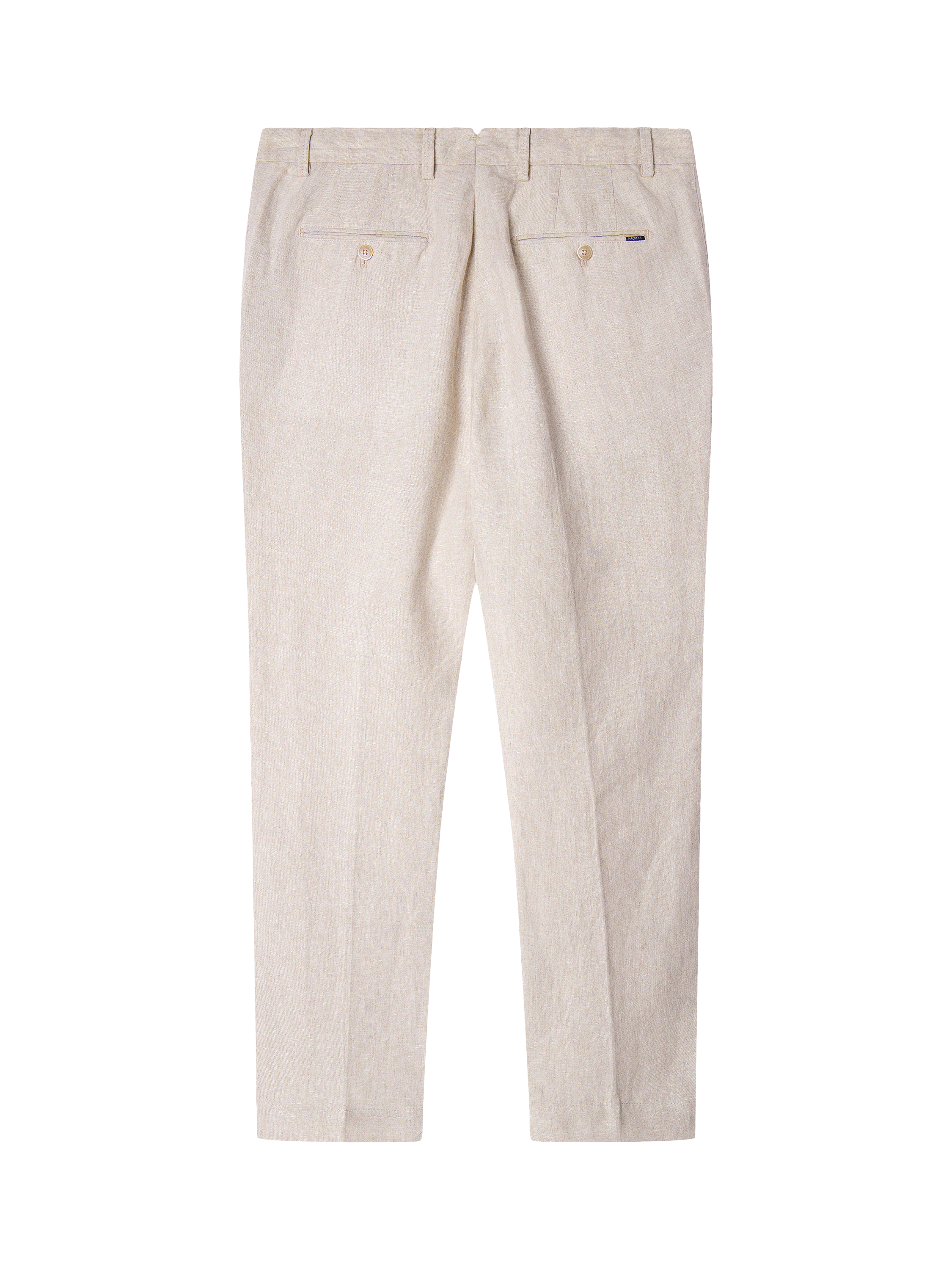 Product image 2 of 6, which shows Hackett London Slim Fit Kensington Linen Chino Trousers, Beige, 28R