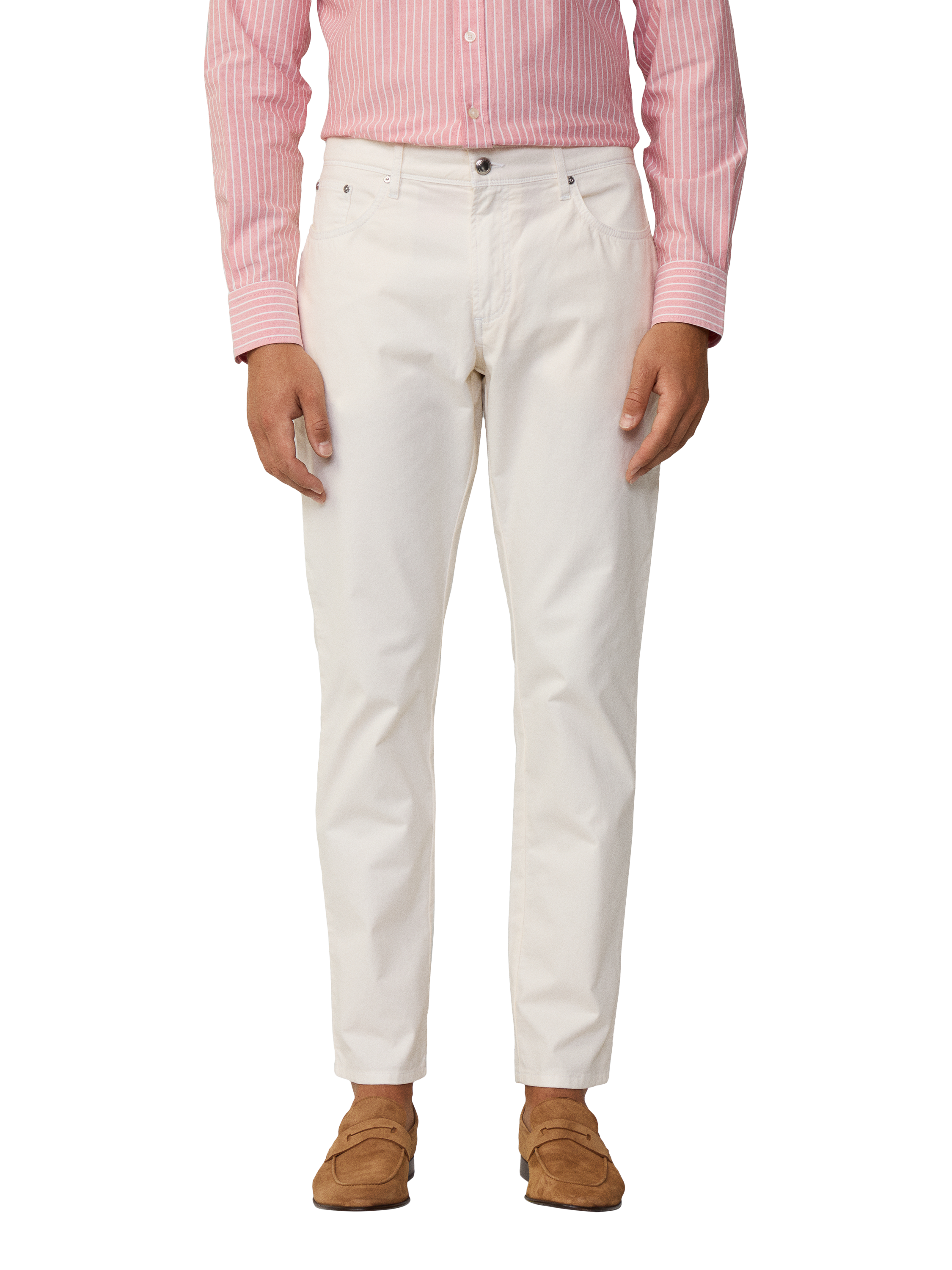 Product image 2 of 7, which shows Hackett London Regular Fit Trinity 5 Pocket Stretch Twill Chinos, Off White, 34S