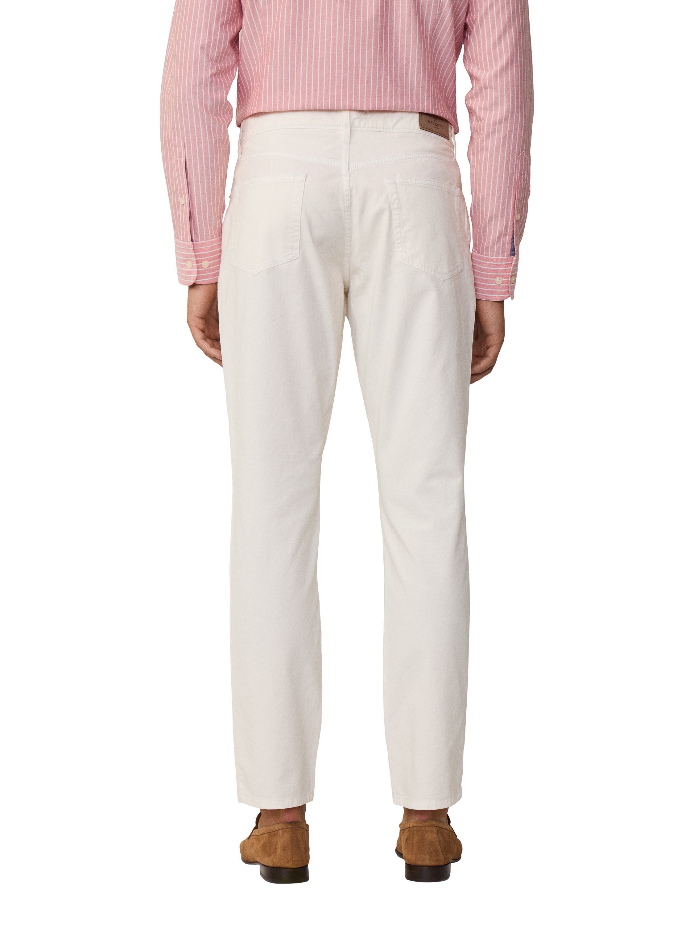 Product image 3 of 7, which shows Hackett London Regular Fit Trinity 5 Pocket Stretch Twill Chinos, Off White, 34S