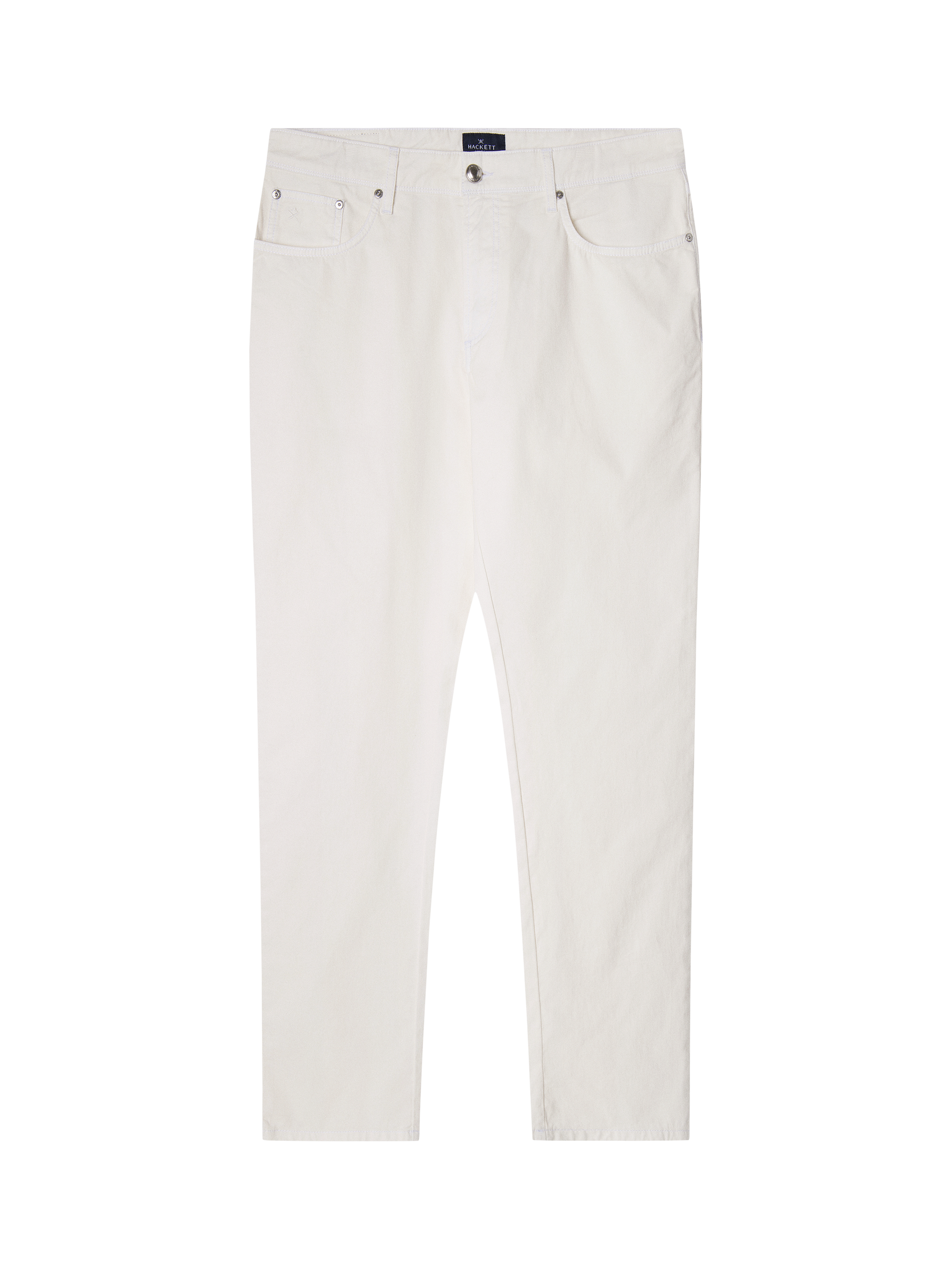Product image 6 of 7, which shows Hackett London Regular Fit Trinity 5 Pocket Stretch Twill Chinos, Off White, 34S