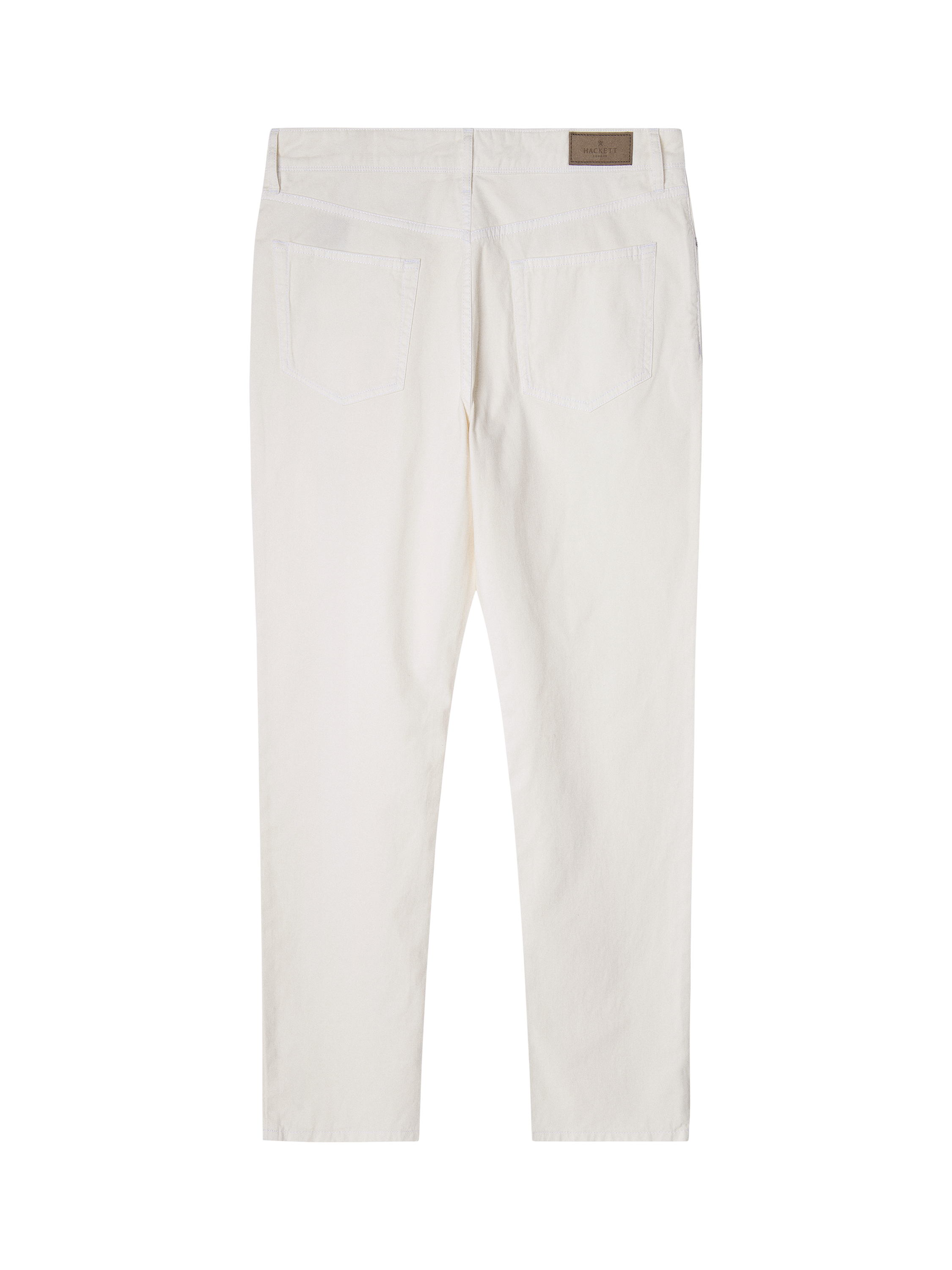 Product image 7 of 7, which shows Hackett London Regular Fit Trinity 5 Pocket Stretch Twill Chinos, Off White, 34S