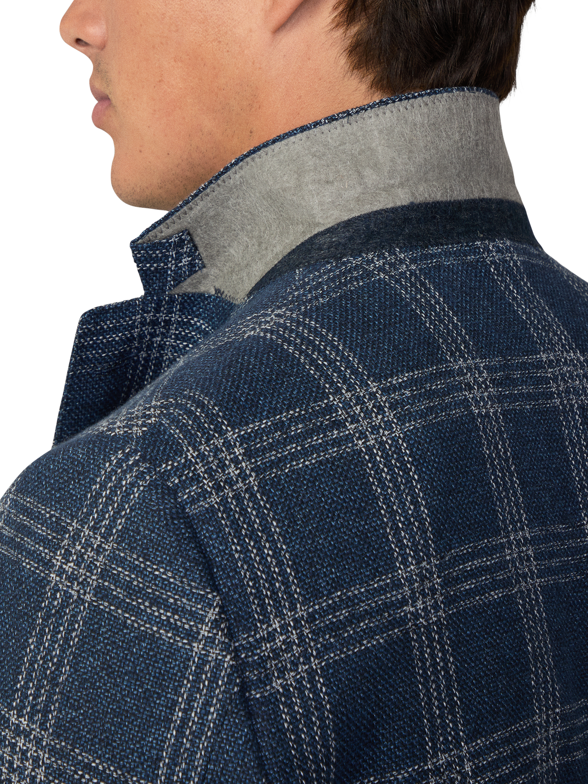 Product image 3 of 6, which shows Hackett London Cotton Linen Blend Blazer, Navy, 36