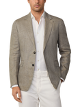 Hackett London Linen Delave Hopsack Blazer, Taupe Beige