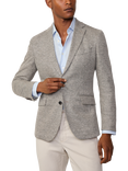 Hackett London Wool Linen Waffle Knit Blazer, Thyme Green