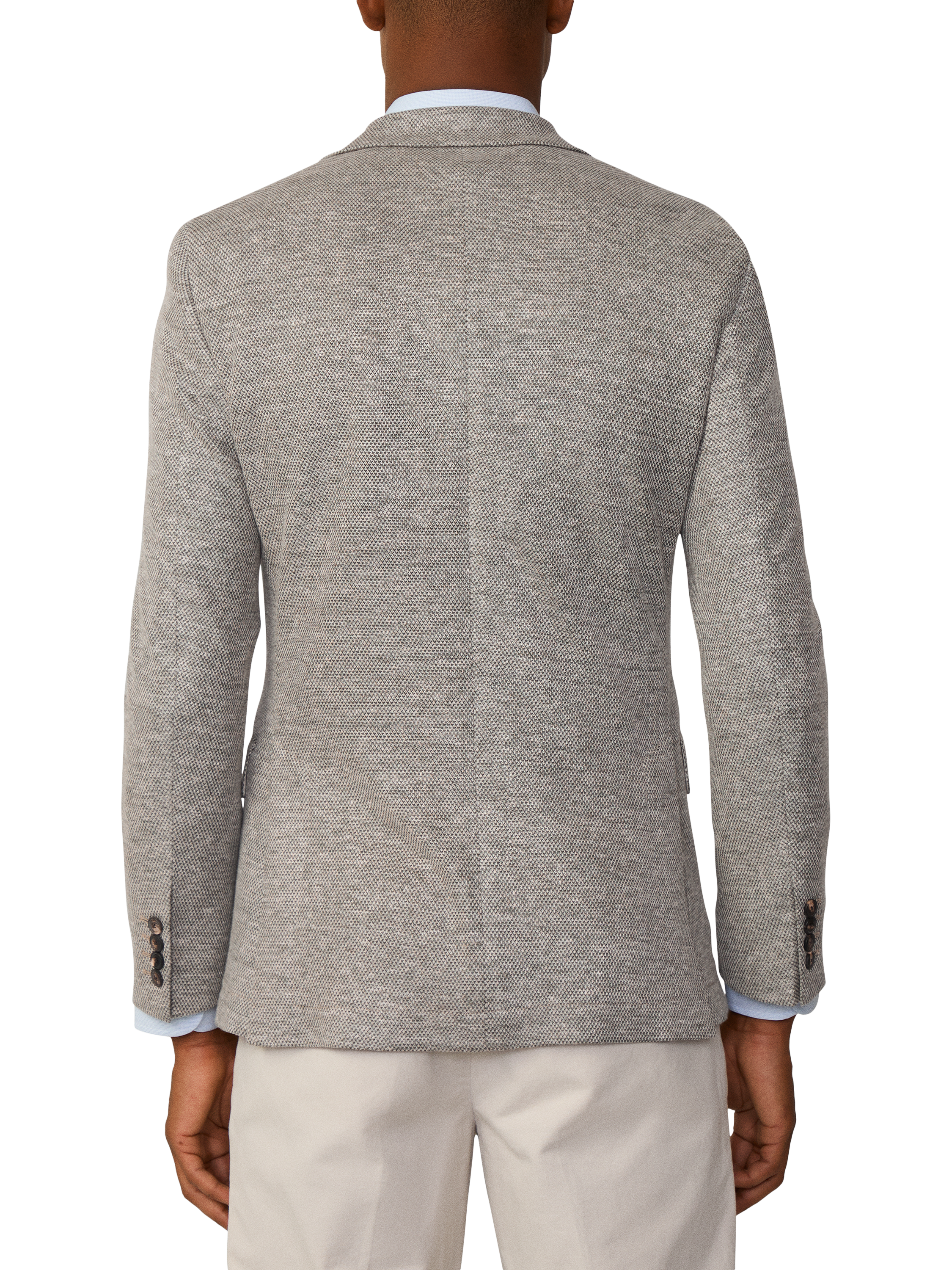 Product image 3 of 7, which shows Hackett London Wool Linen Waffle Knit Blazer, Thyme Green, 48