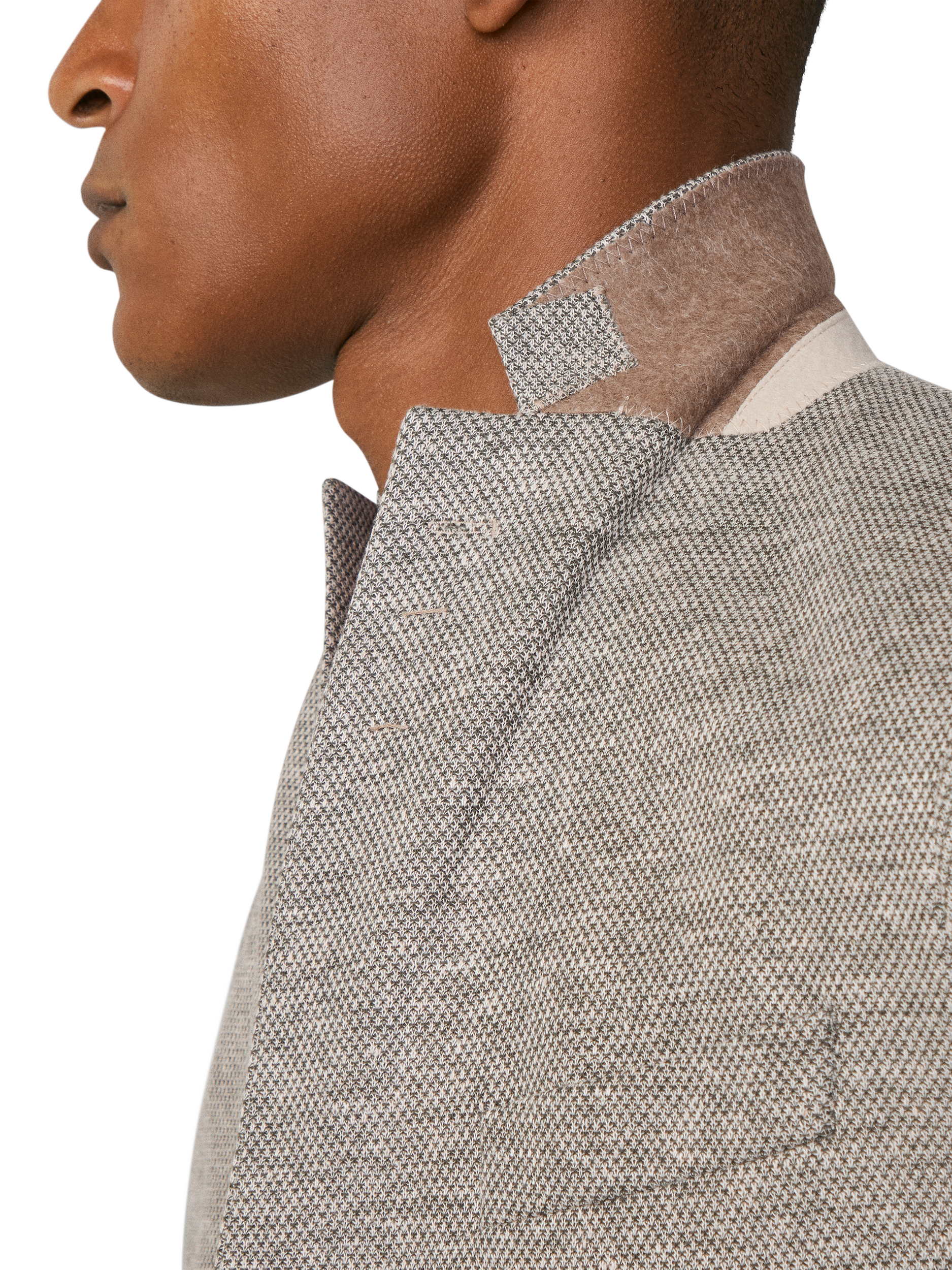 Product image 4 of 7, which shows Hackett London Wool Linen Waffle Knit Blazer, Thyme Green, 48