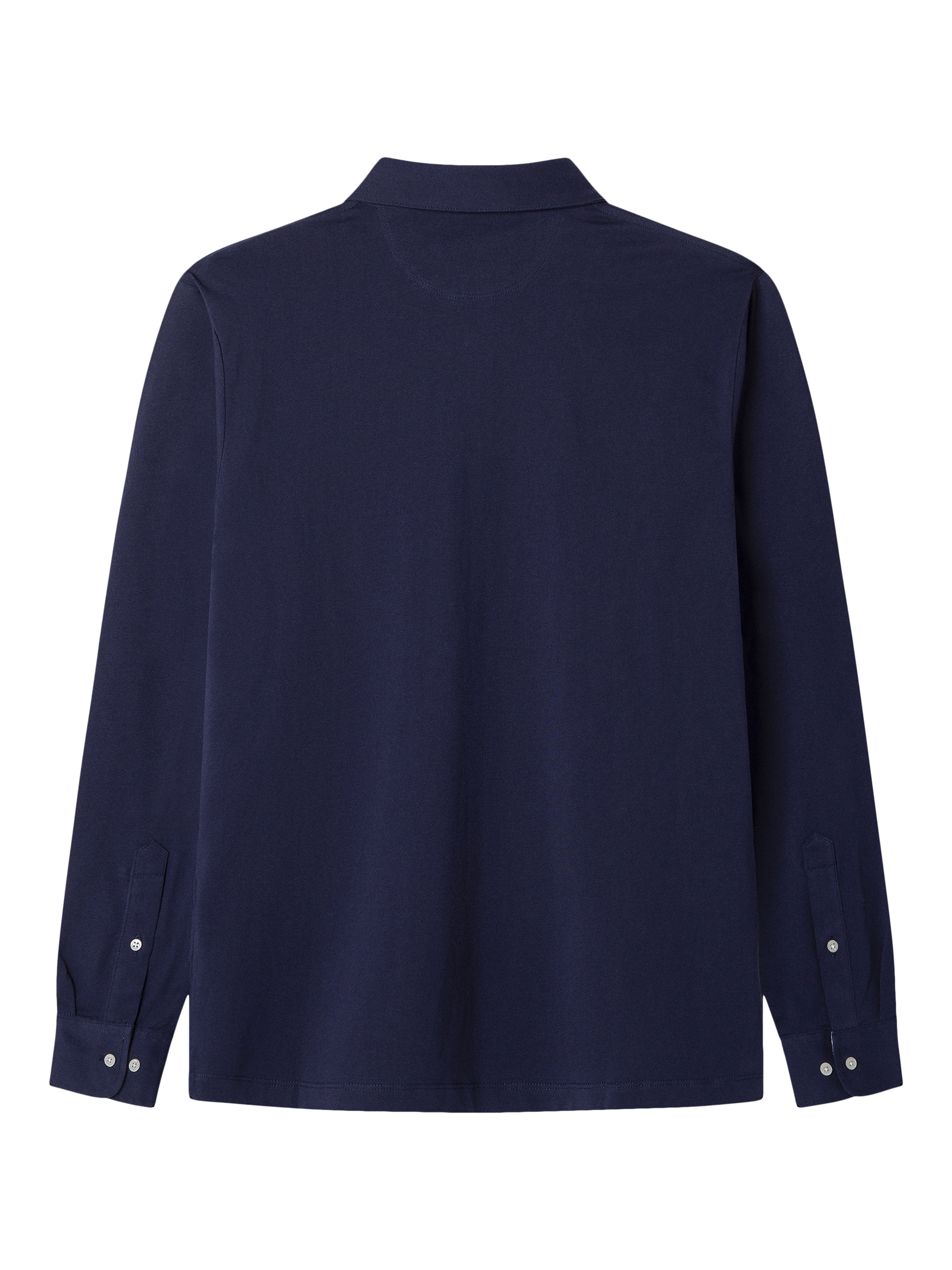 Product image 7 of 7, which shows Hackett London Cotton Classic Fit Long Sleeve Polo Shirt, Ink Blue, XS