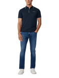 Hackett London Cotton Blend Regular Fit Short Sleeve Polo Shirt, Navy, Navy