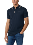 Hackett London Cotton Blend Regular Fit Short Sleeve Polo Shirt, Navy, Navy
