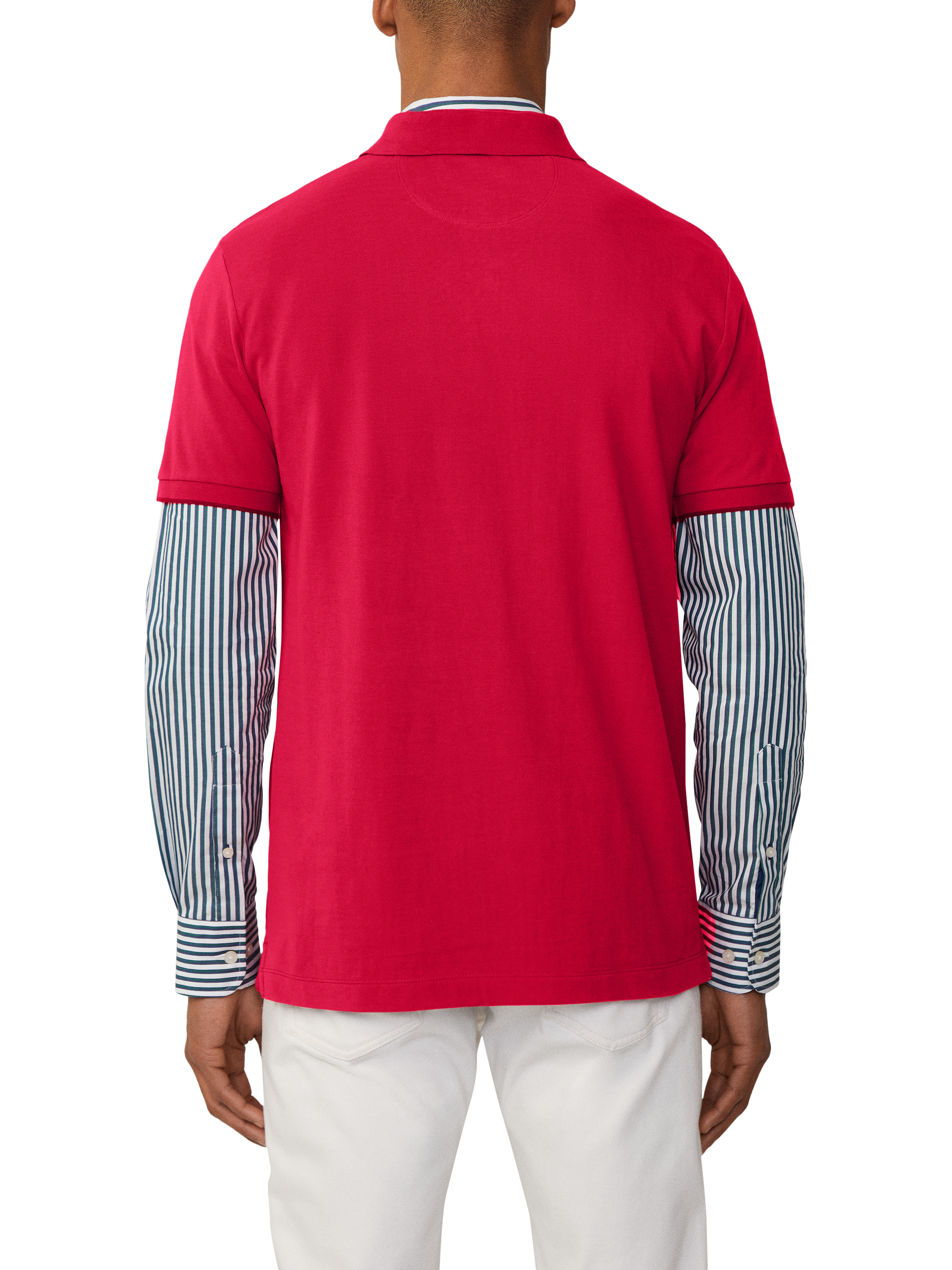 Product image 2 of 7, which shows Hackett London Cotton Classic Fit Short Sleeve Polo Shirt, Pop Red, XXL