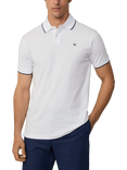 Hackett London Cotton Regular Fit Short Sleeve Polo Shirt, Optic White