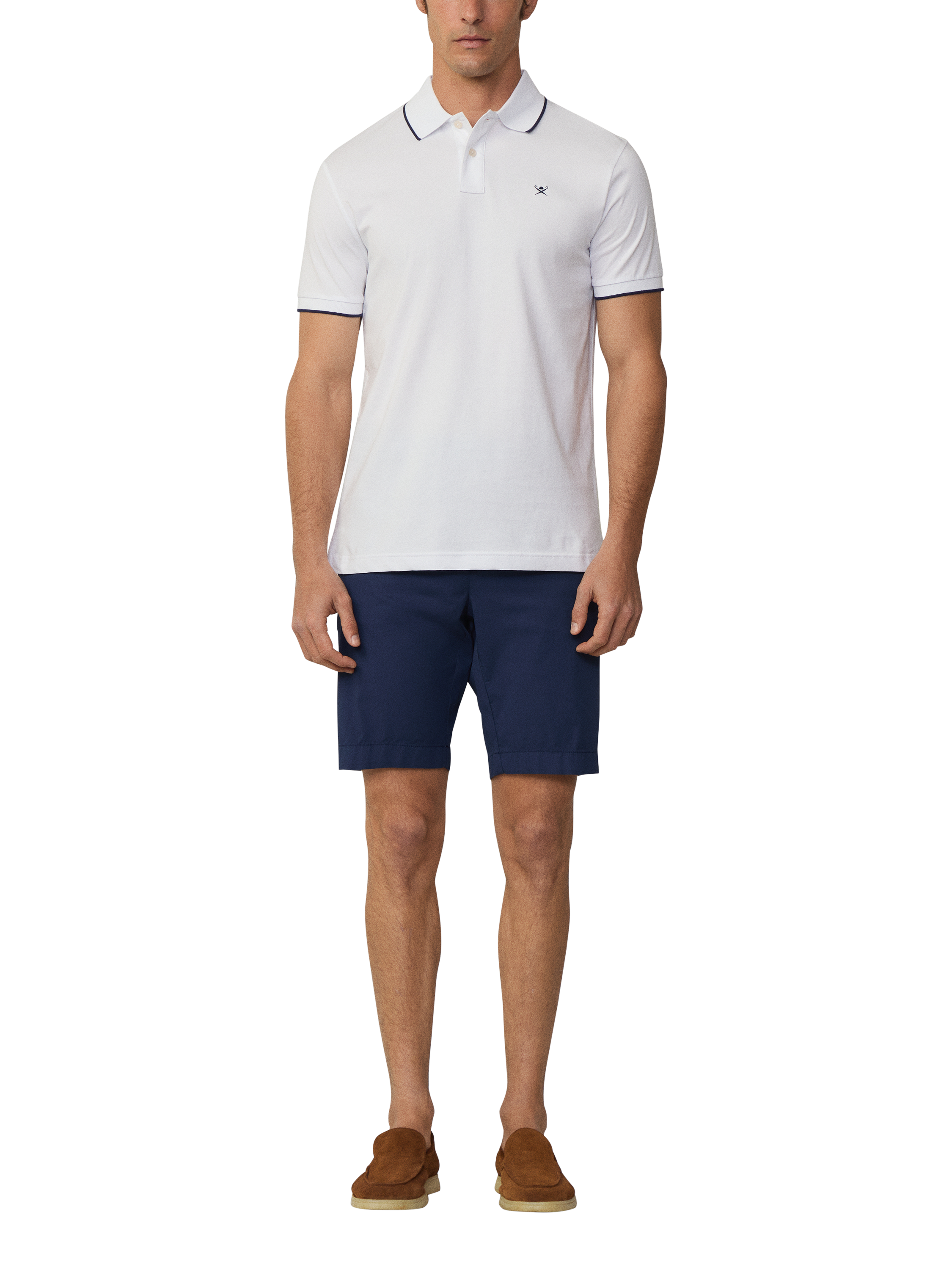 Product image 2 of 6, which shows Hackett London Cotton Regular Fit Short Sleeve Polo Shirt, Optic White, XS