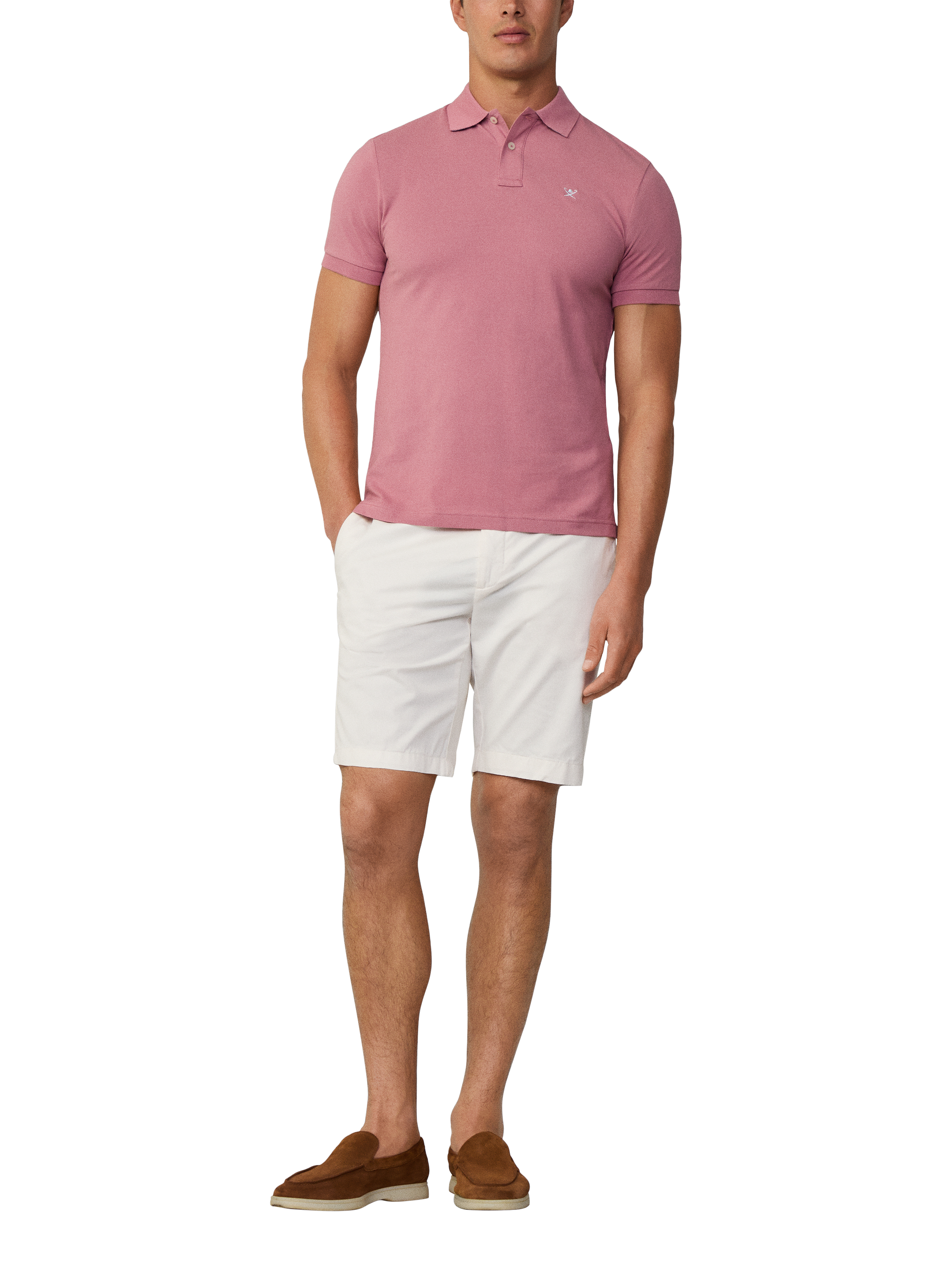 Product image 1 of 7, which shows Hackett London Cotton Regular Fit Short Sleeve Polo Shirt, Crushed Berry Red, XS