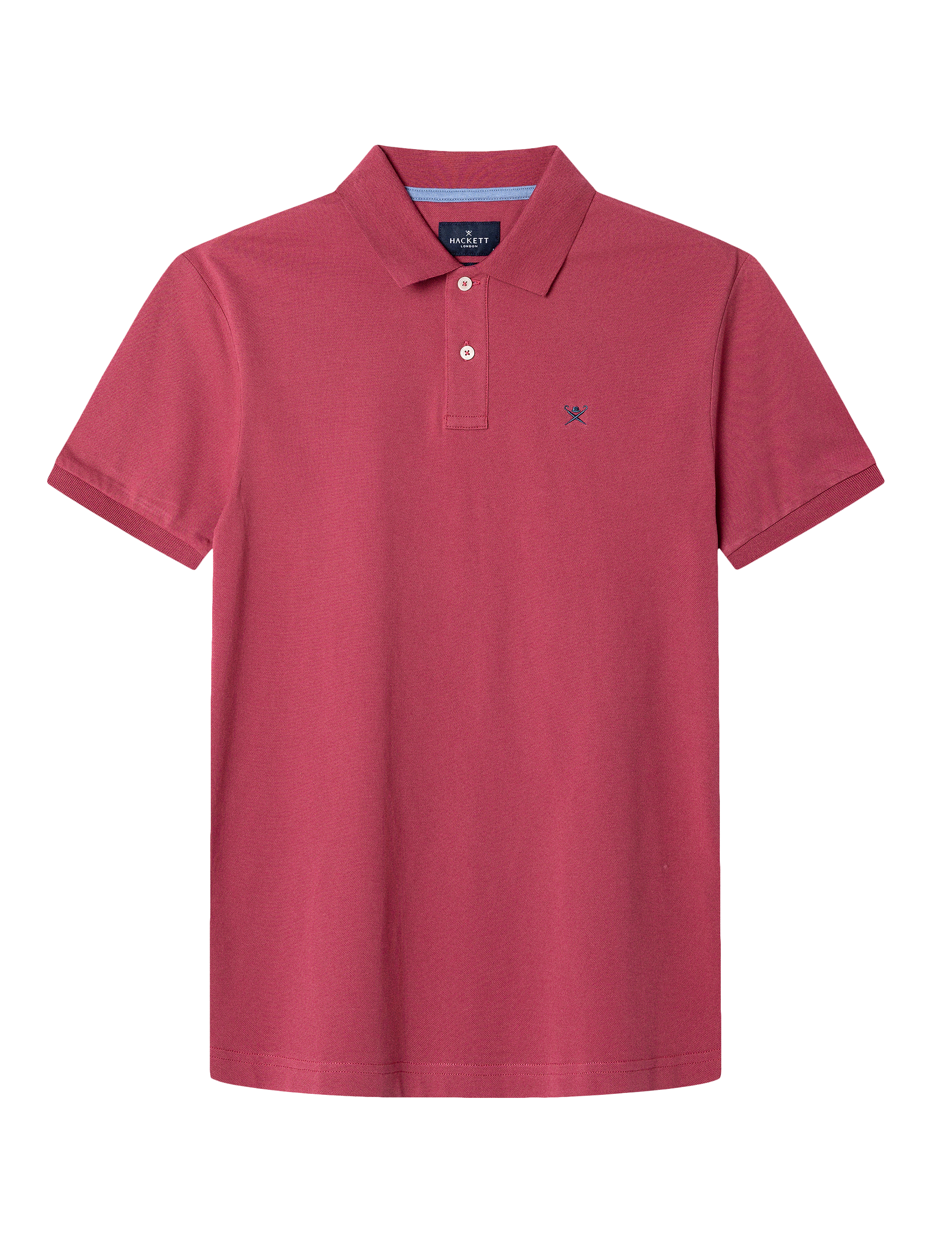 Product image 6 of 7, which shows Hackett London Cotton Regular Fit Short Sleeve Polo Shirt, Cranberry Pink, XS