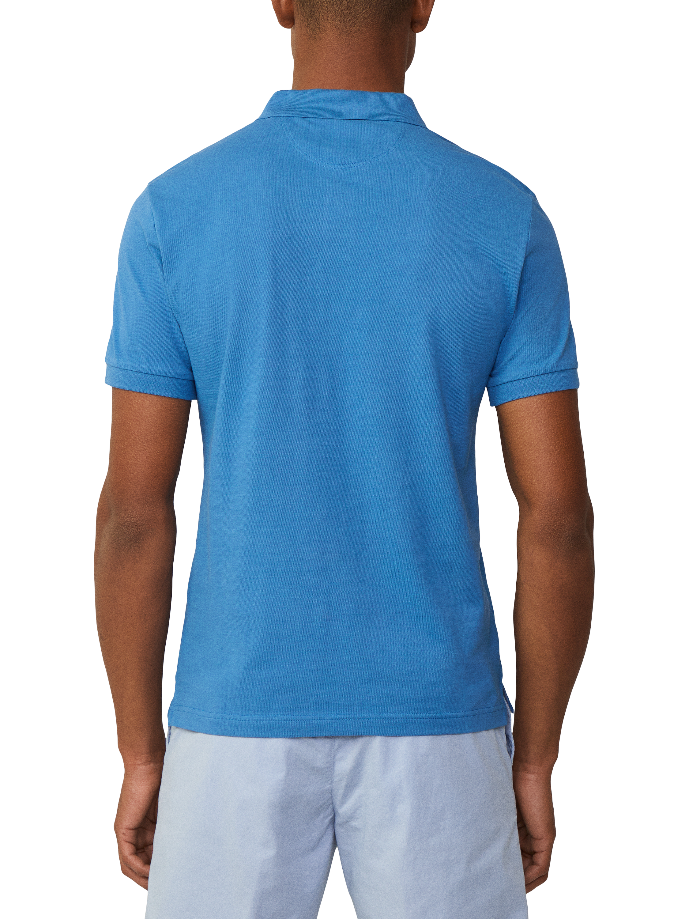 Product image 3 of 7, which shows Hackett London Cotton Regular Fit Short Sleeve Polo Shirt, Pacific Blue, XS