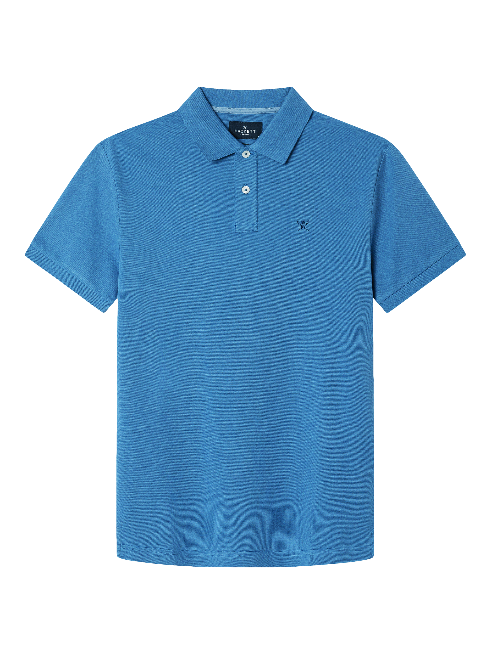 Product image 6 of 7, which shows Hackett London Cotton Regular Fit Short Sleeve Polo Shirt, Pacific Blue, XS