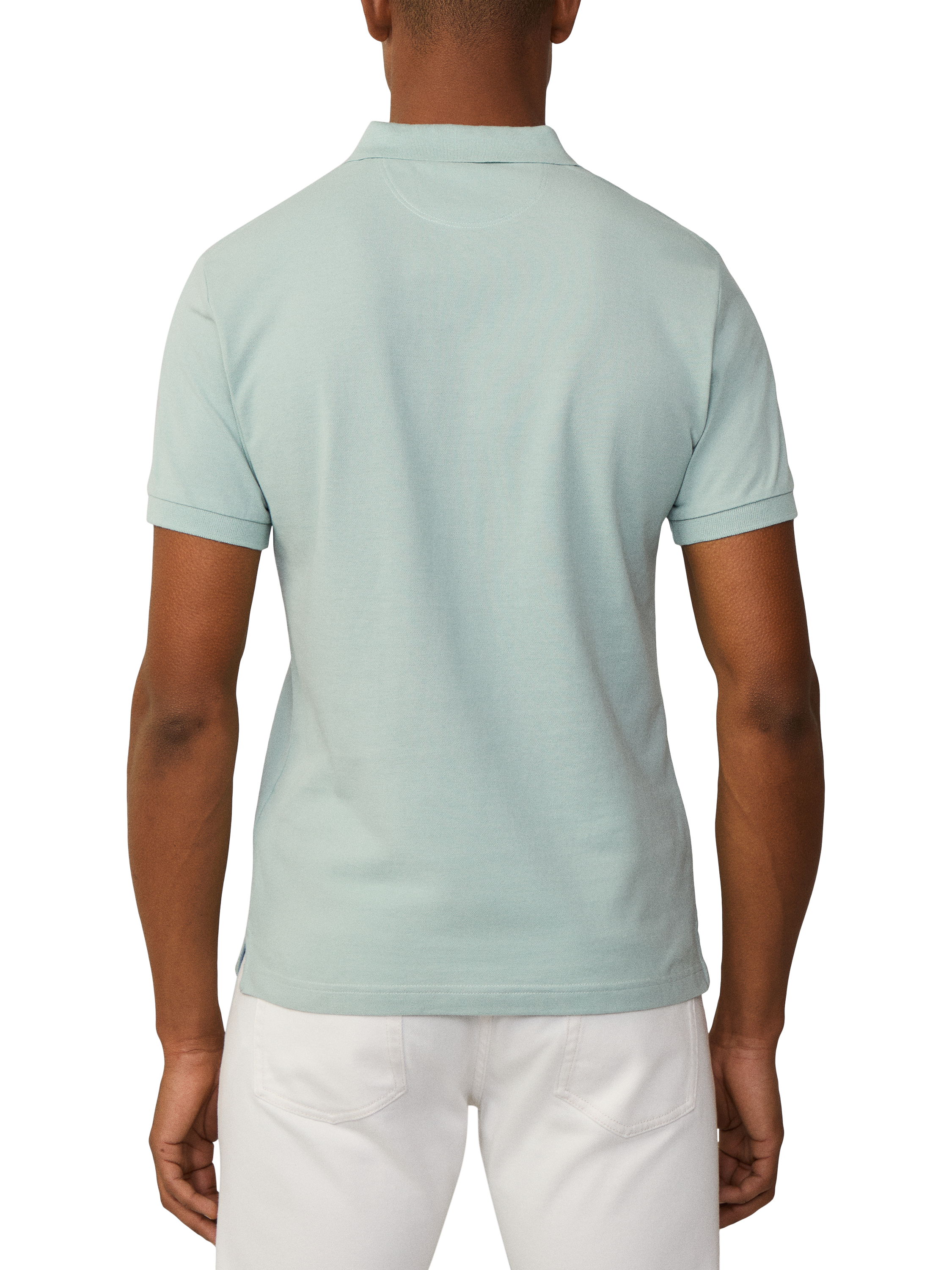 Product image 3 of 7, which shows Hackett London Cotton Regular Fit Short Sleeve Polo Shirt, Menthol Green, XS