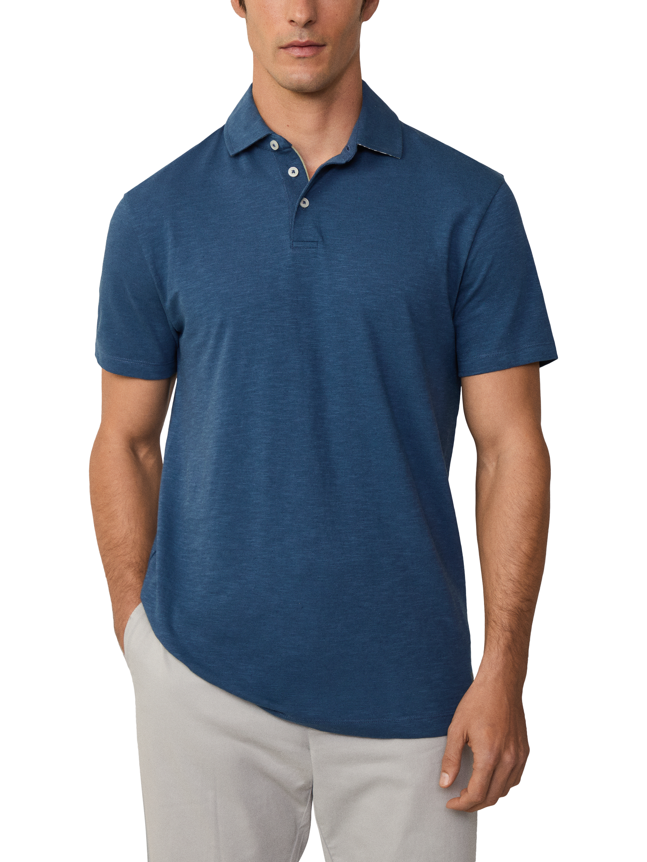 Product image 1 of 6, which shows Hackett London Classic Fit Polo Shirt, Dark Denim Blue, XS