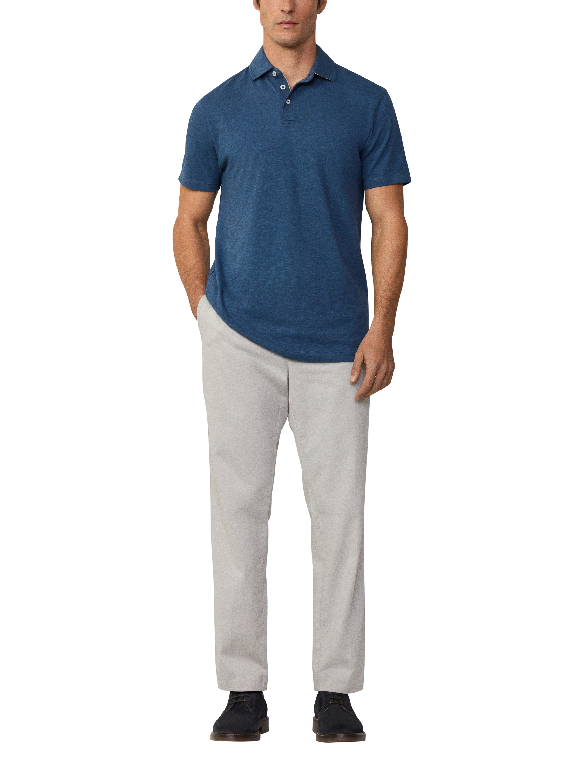Product image 2 of 6, which shows Hackett London Classic Fit Polo Shirt, Dark Denim Blue, XS