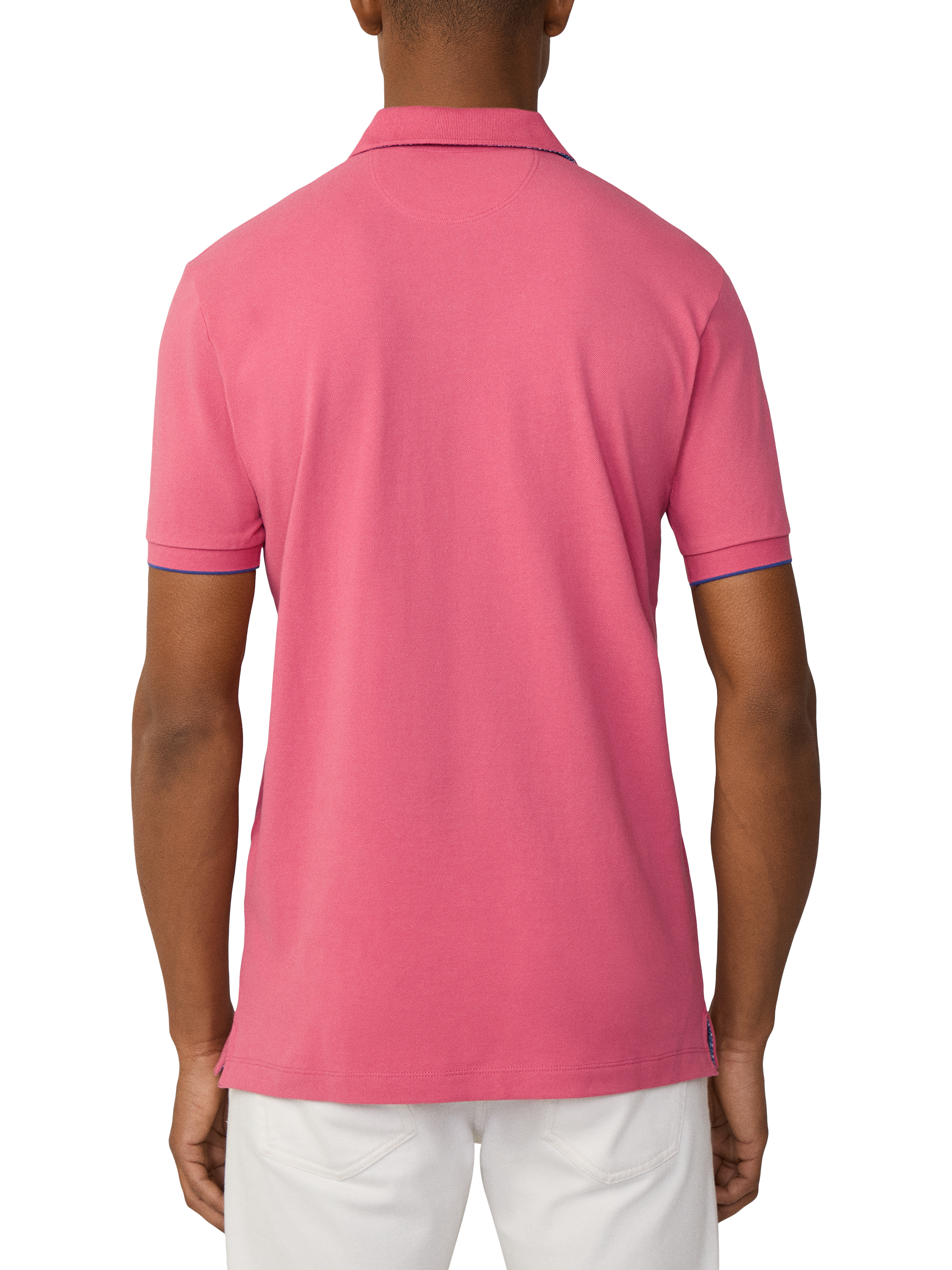 Product image 3 of 7, which shows Hackett London Classic Fit Swim Trim Short Sleeve Polo Shirt, Light Fuchsia Pink, XXL