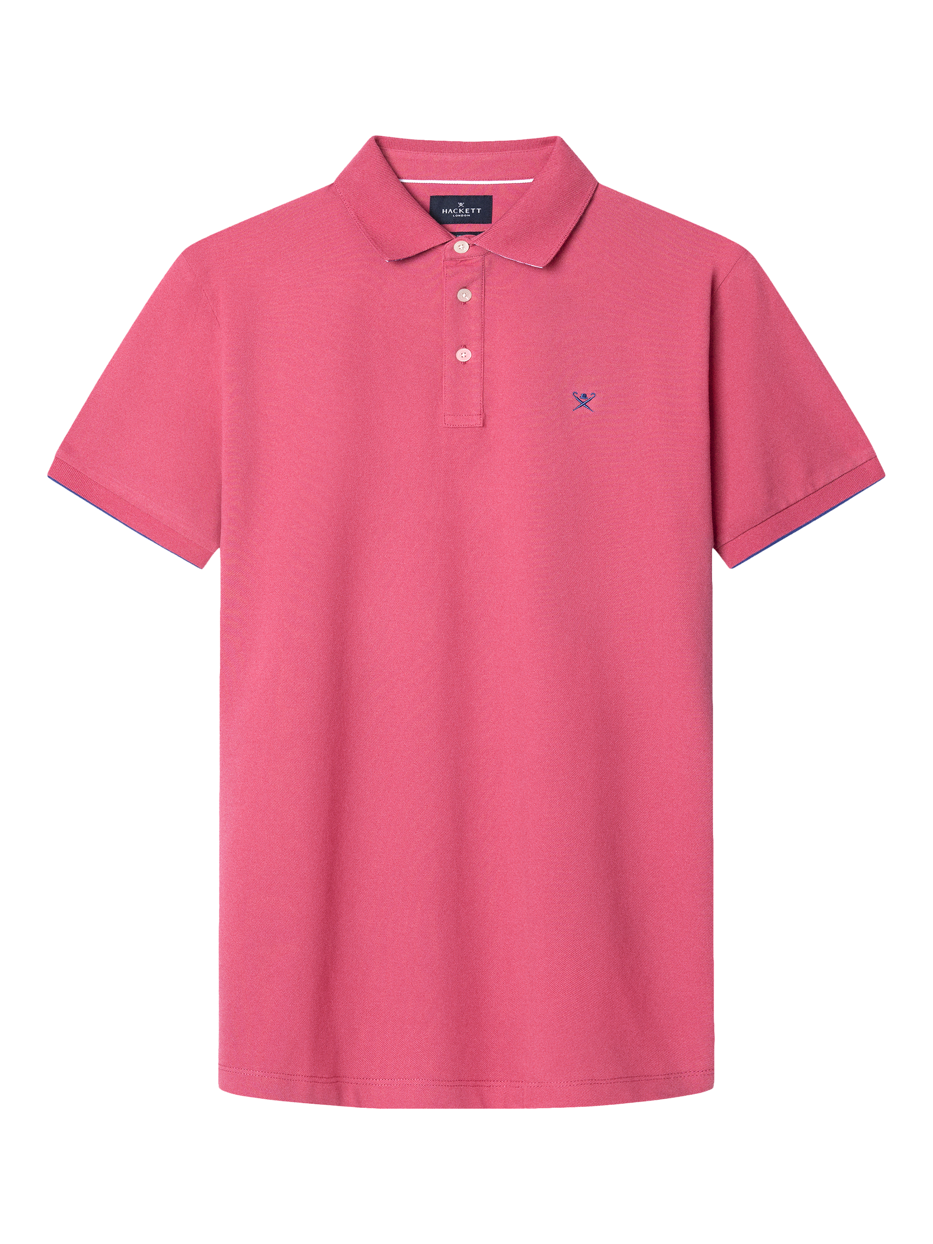 Product image 6 of 7, which shows Hackett London Classic Fit Swim Trim Short Sleeve Polo Shirt, Light Fuchsia Pink, XXL