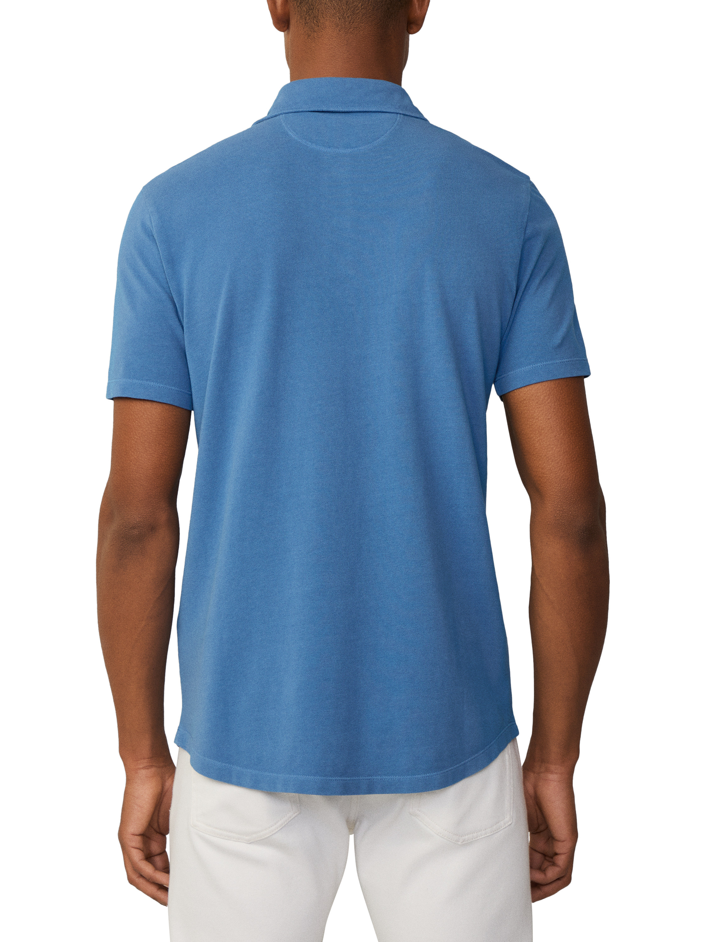 Product image 3 of 6, which shows Hackett London Cotton Regular Fit Short Sleeve Polo Shirt, Sea Blue, XS