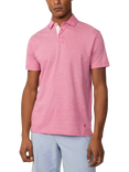 Hackett London Linen Blend Regular Fit Short Sleeve Polo Shirt, Hibiscus Pink, Hibiscus Pink