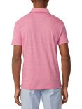 Hackett London Linen Blend Regular Fit Short Sleeve Polo Shirt, Hibiscus Pink, Hibiscus Pink