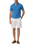 Hackett London Cotton Slim Fit Short Sleeve Polo Shirt, Sea Blue