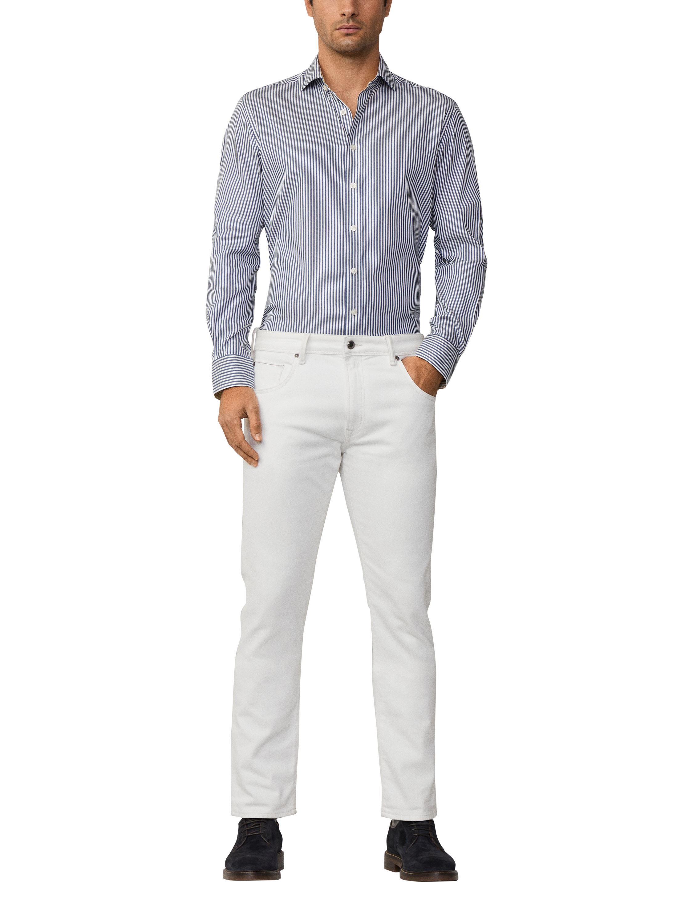 Product image 1 of 7, which shows Hackett London Classic Fit Kent Shirt, Royal Blue/White, XXL