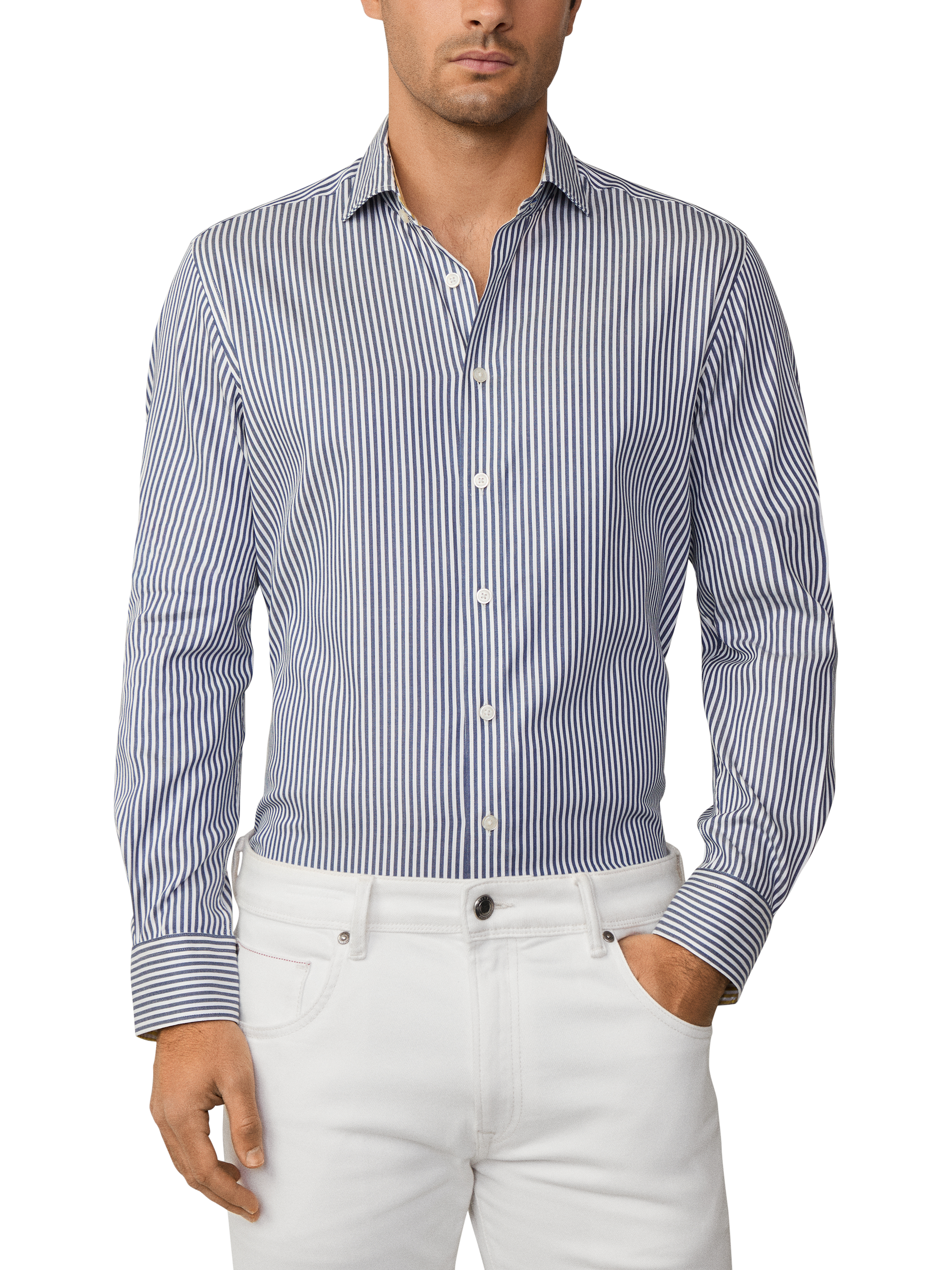 Product image 2 of 7, which shows Hackett London Classic Fit Kent Shirt, Royal Blue/White, XXL