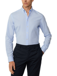 Hackett London Linen Blend Tailored Fit Textured Shirt, Sky Blue