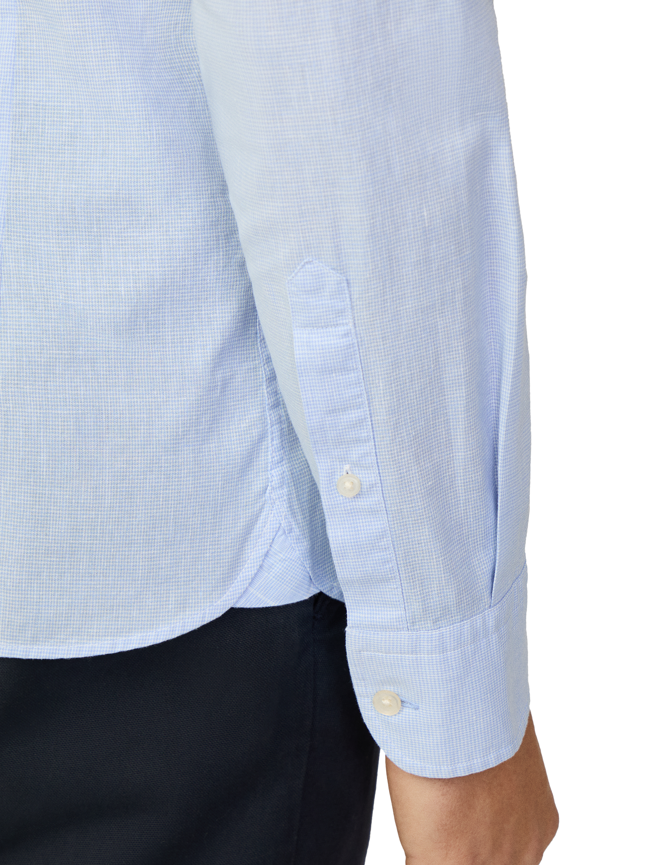 Product image 5 of 7, which shows Hackett London Linen Blend Tailored Fit Textured Shirt, Sky Blue, XXL