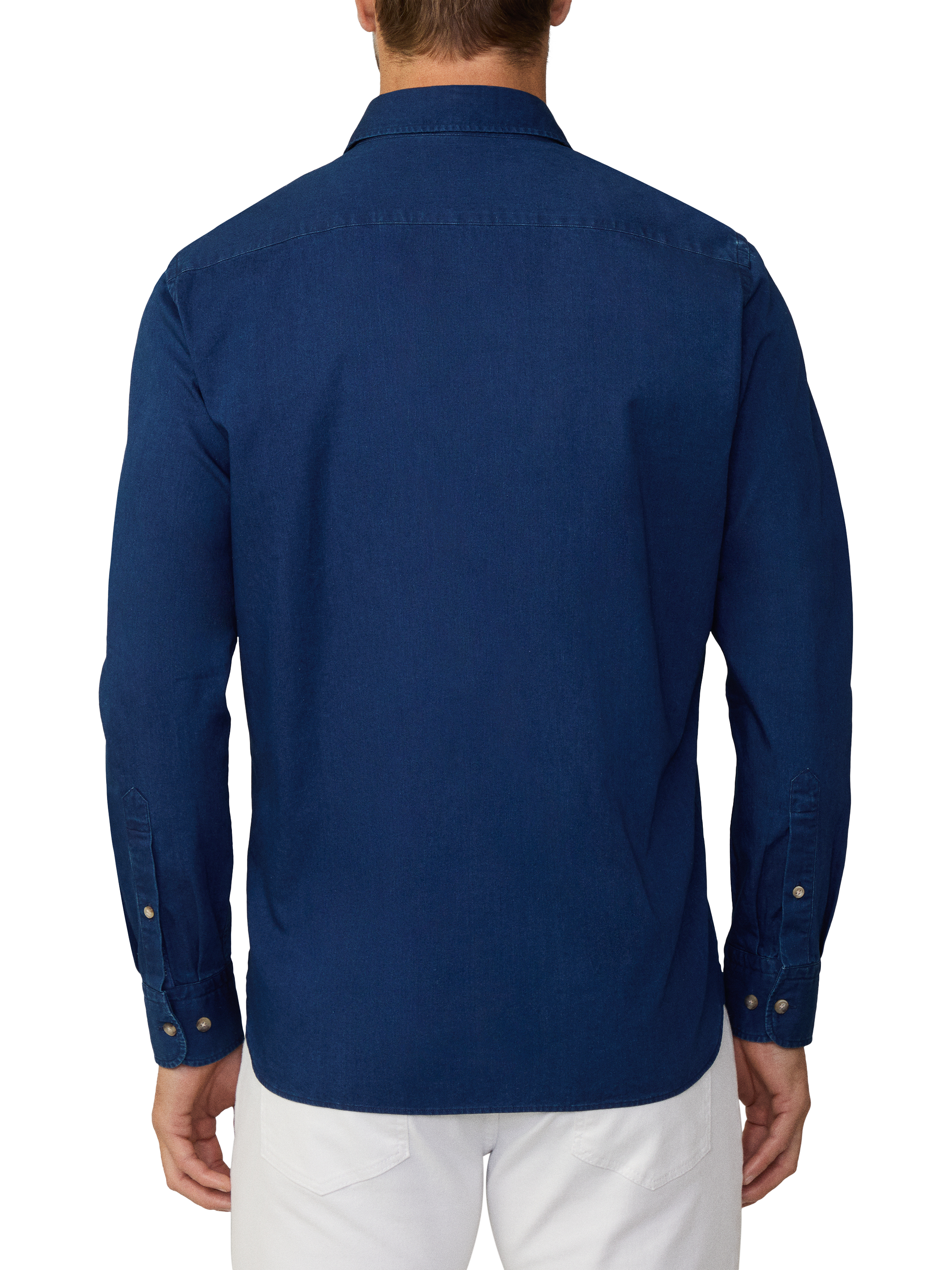 Product image 3 of 7, which shows Hackett London Cotton Tailored Fit Shirt, Dark Denim Blue, XXXL