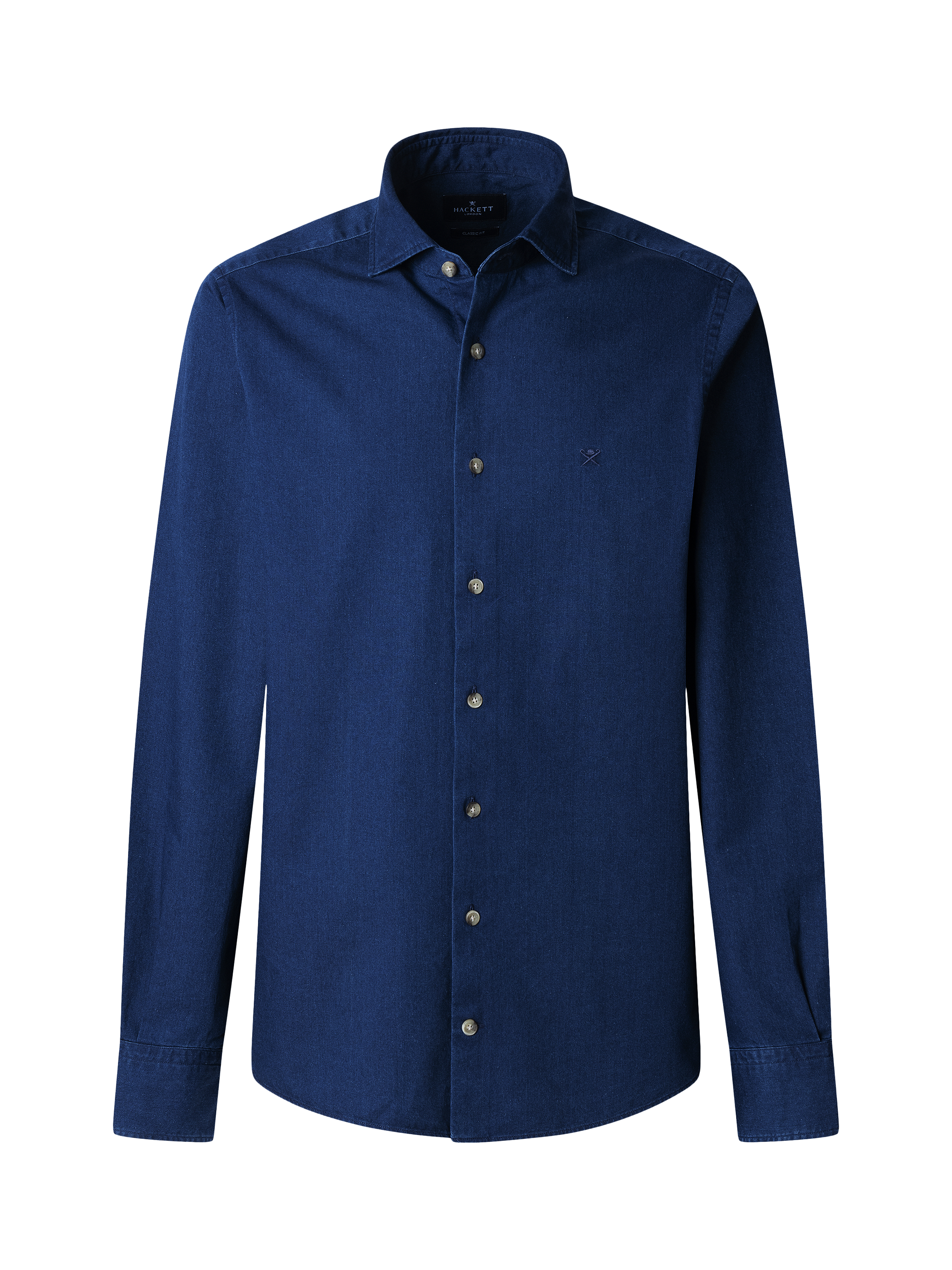 Product image 6 of 7, which shows Hackett London Cotton Tailored Fit Shirt, Dark Denim Blue, XXXL