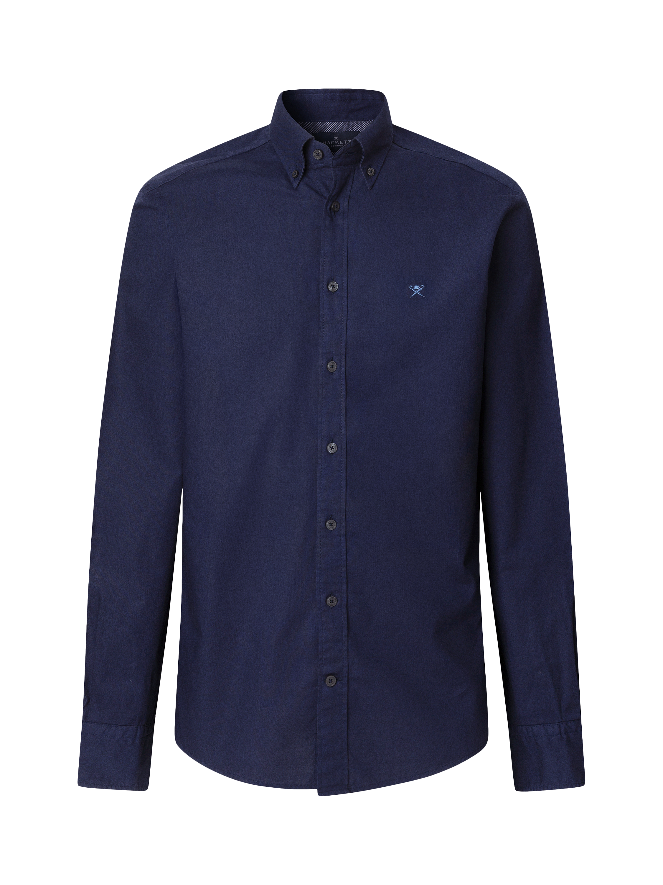 Product image 6 of 7, which shows Hackett London Cotton Tailored Fit Shirt, Ink Blue, XXXL