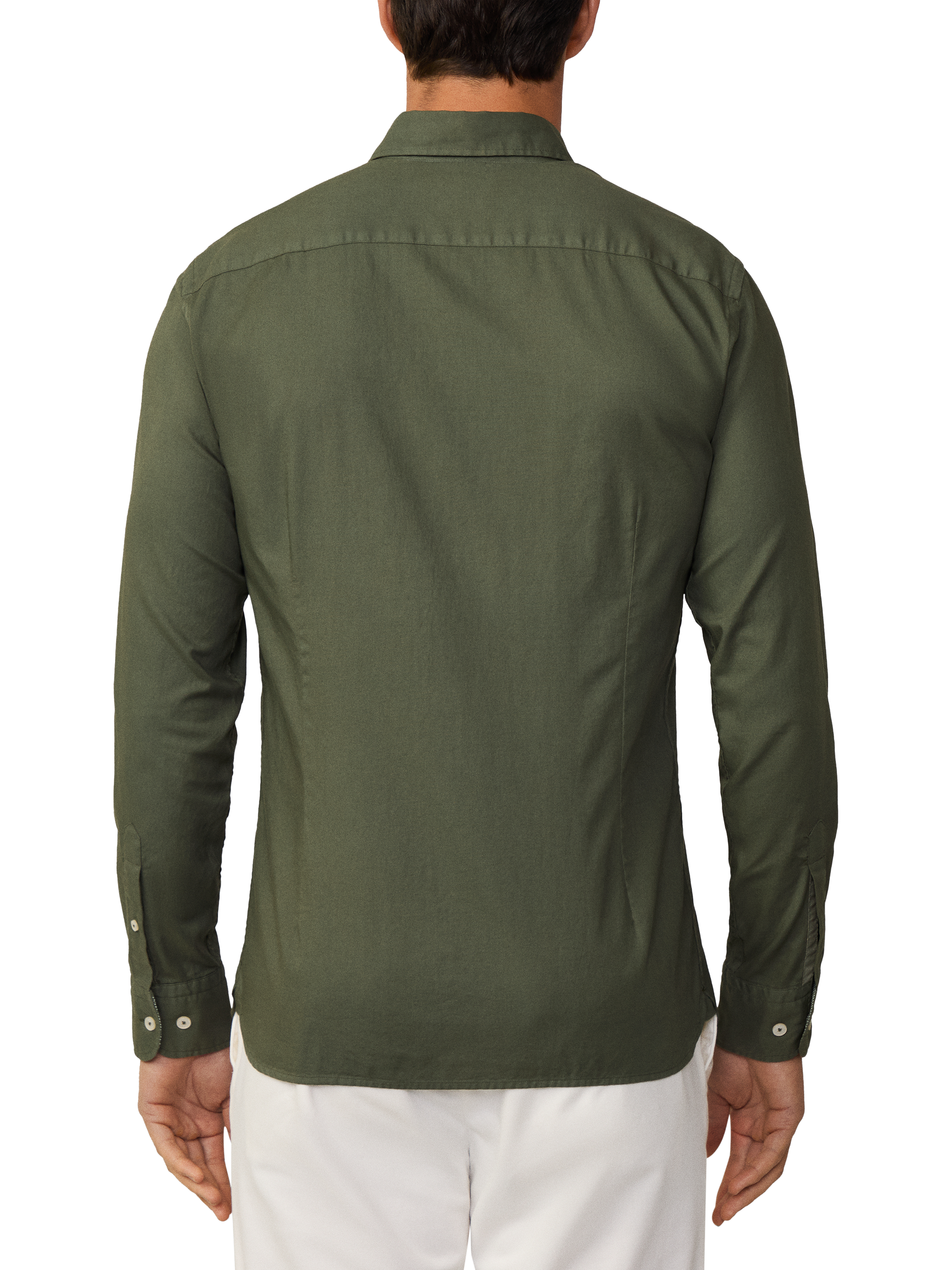 Product image 3 of 7, which shows Hackett London Cotton Tailored Fit Shirt, Thyme Green, XS