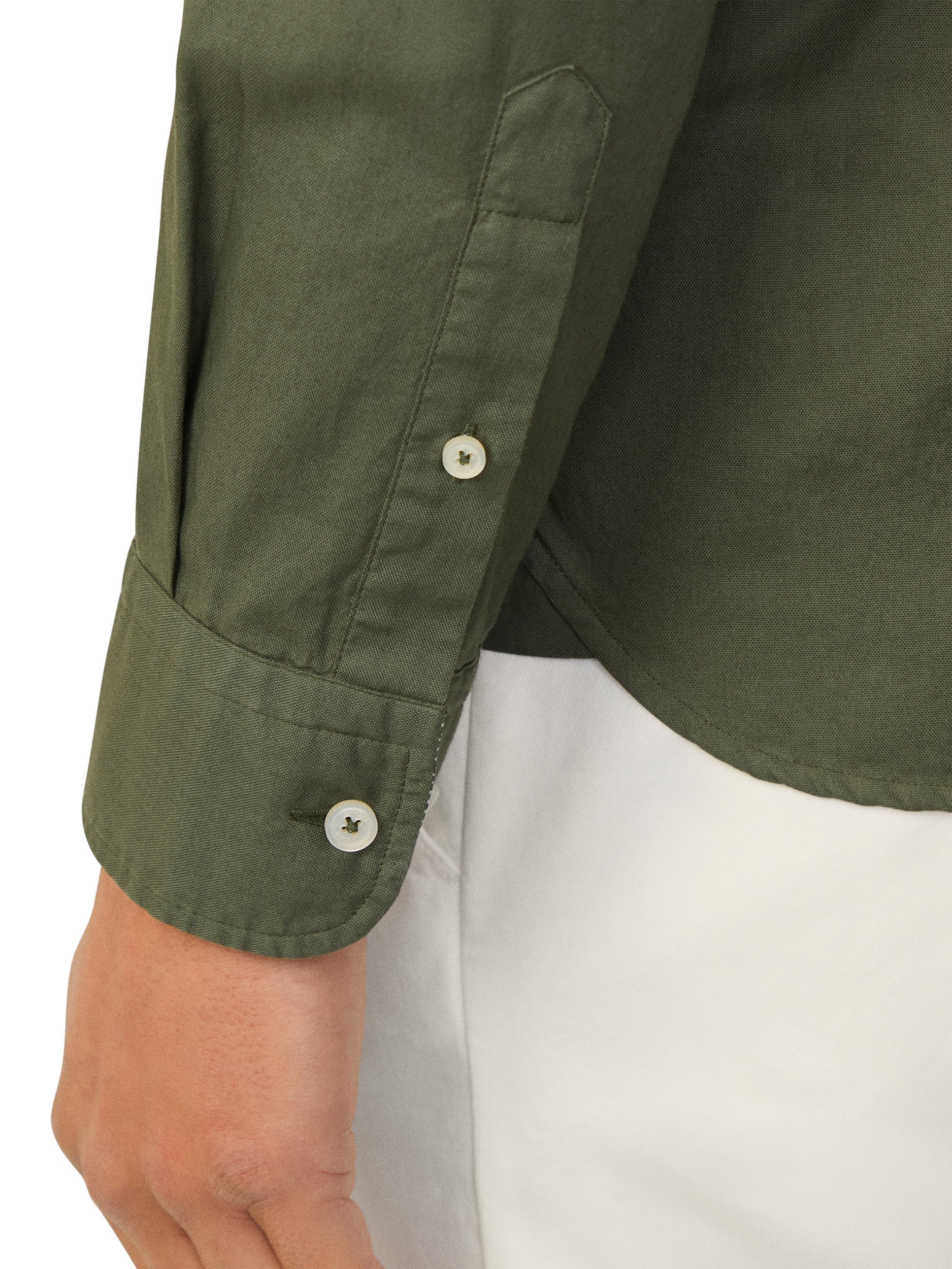 Product image 5 of 7, which shows Hackett London Cotton Tailored Fit Shirt, Thyme Green, XS