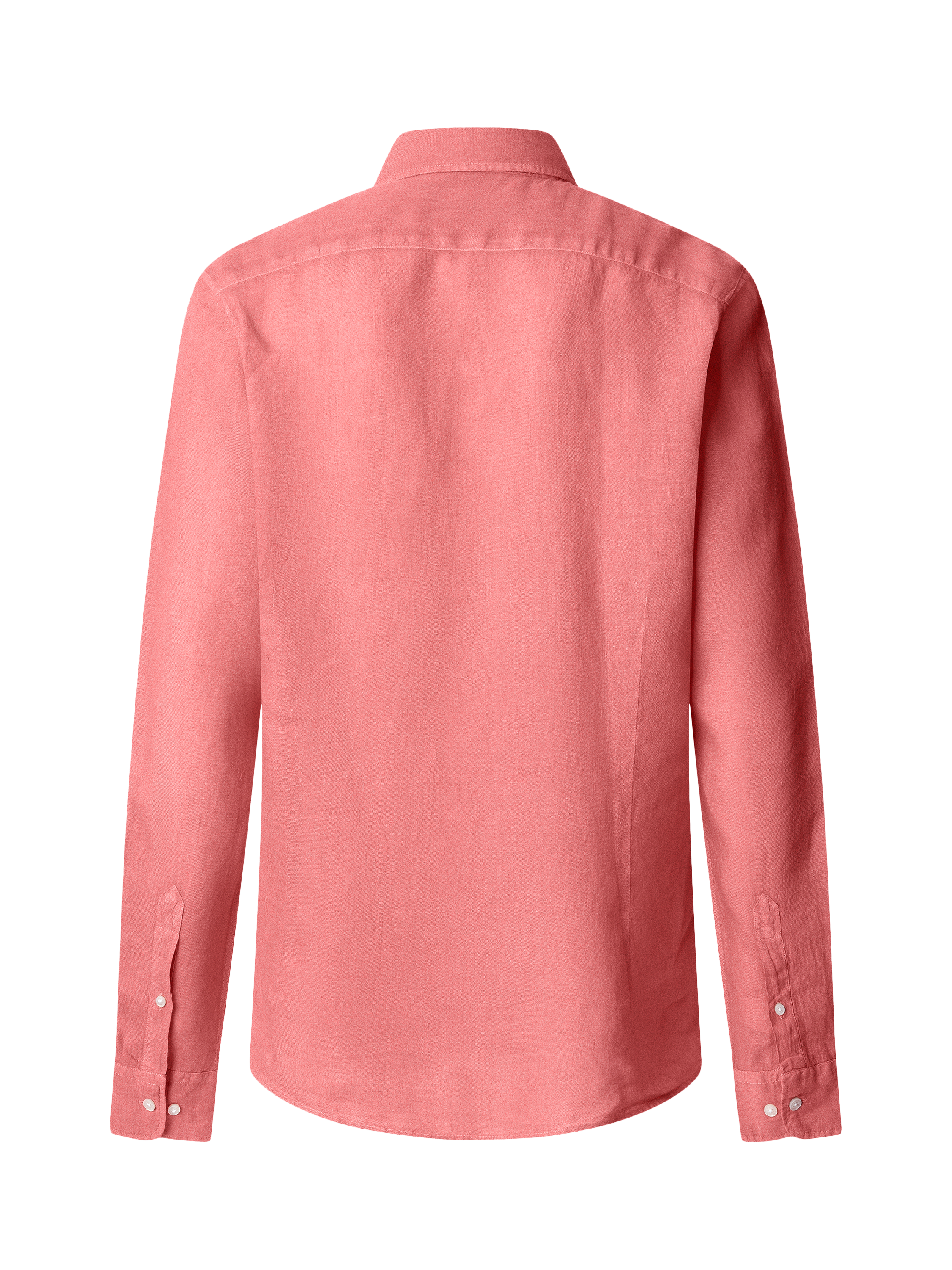 Product image 7 of 7, which shows Hackett London Linen Tailored Fit Contrast Logo Shirt, Coral Pink, XXXL
