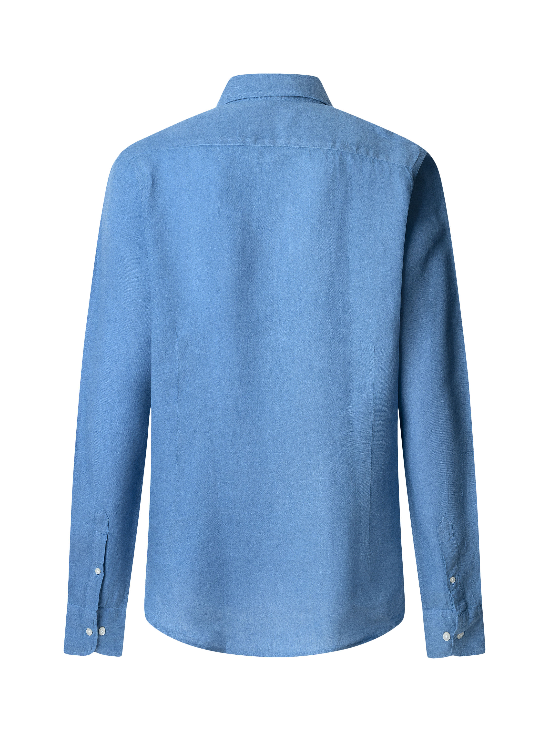 Product image 7 of 7, which shows Hackett London Linen Tailored Fit Contrast Logo Shirt, Sea Blue, XS
