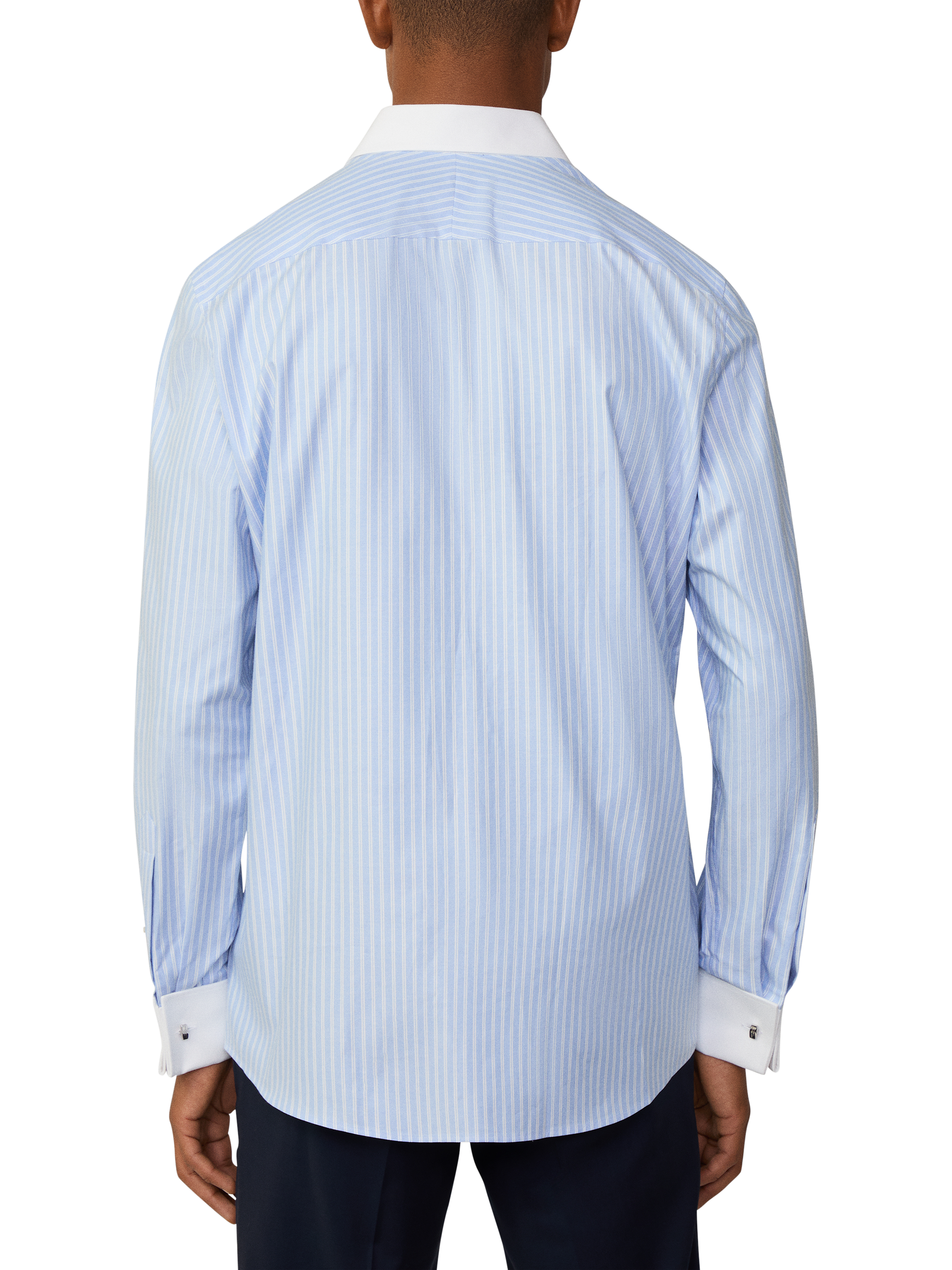 Product image 3 of 7, which shows Hackett London Cotton Regular Fit Knightsbridge Cutaway Collar Shirt, Sky Blue, XXL