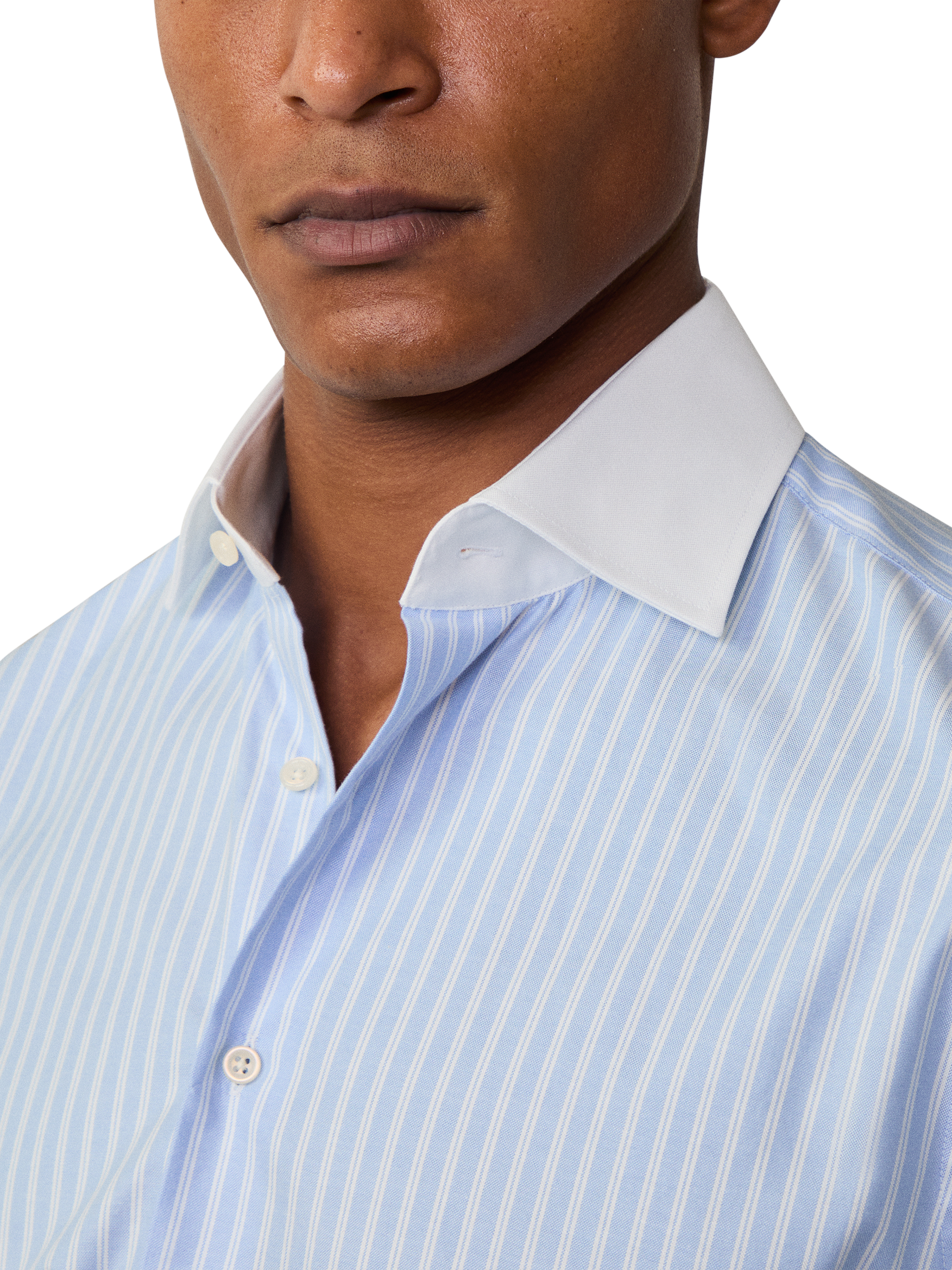 Product image 4 of 7, which shows Hackett London Cotton Regular Fit Knightsbridge Cutaway Collar Shirt, Sky Blue, XXL