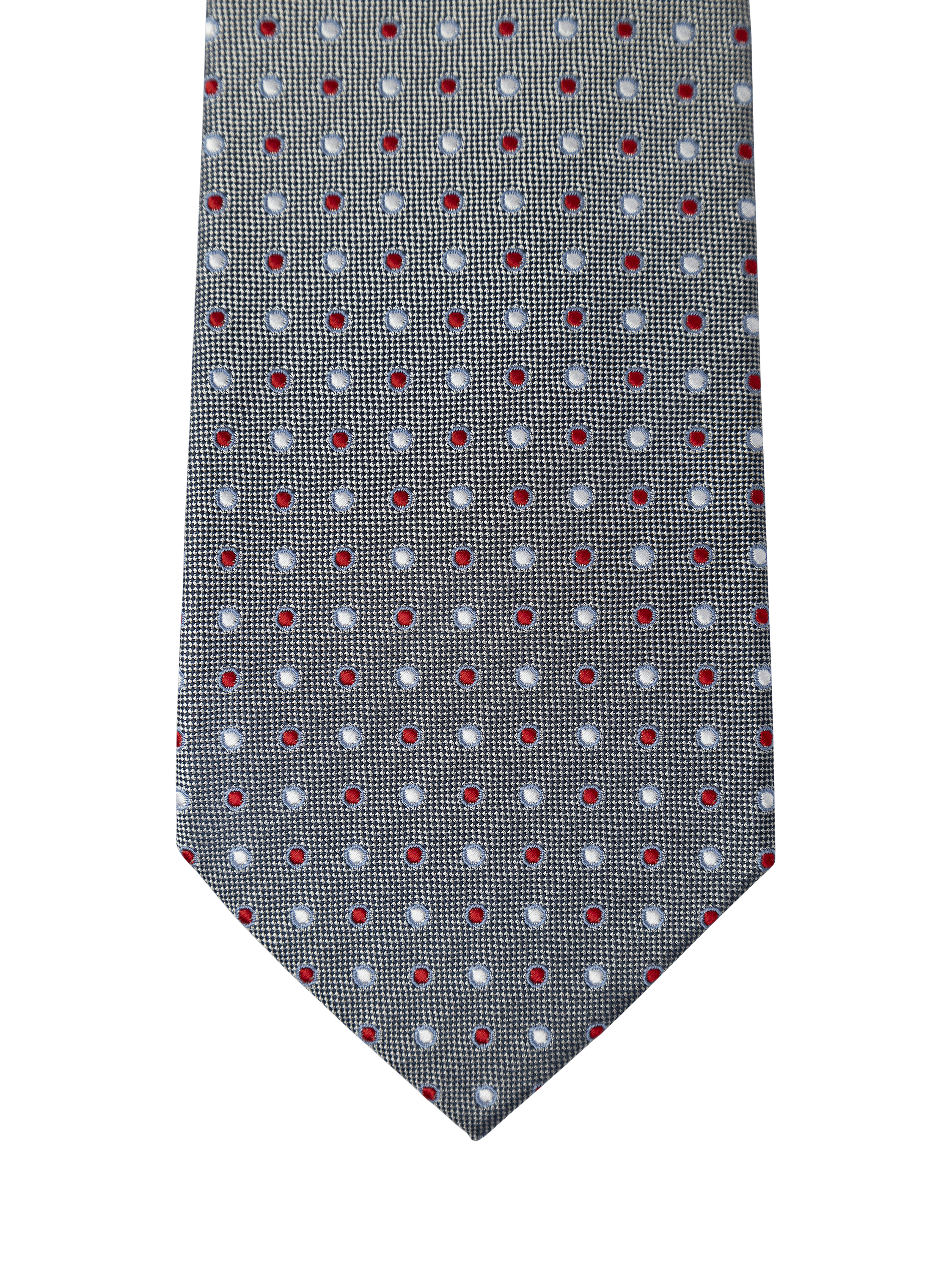 Product image 4 of 4, which shows Hackett London Silk Oxford Dot Tie, Mid Blue, 0