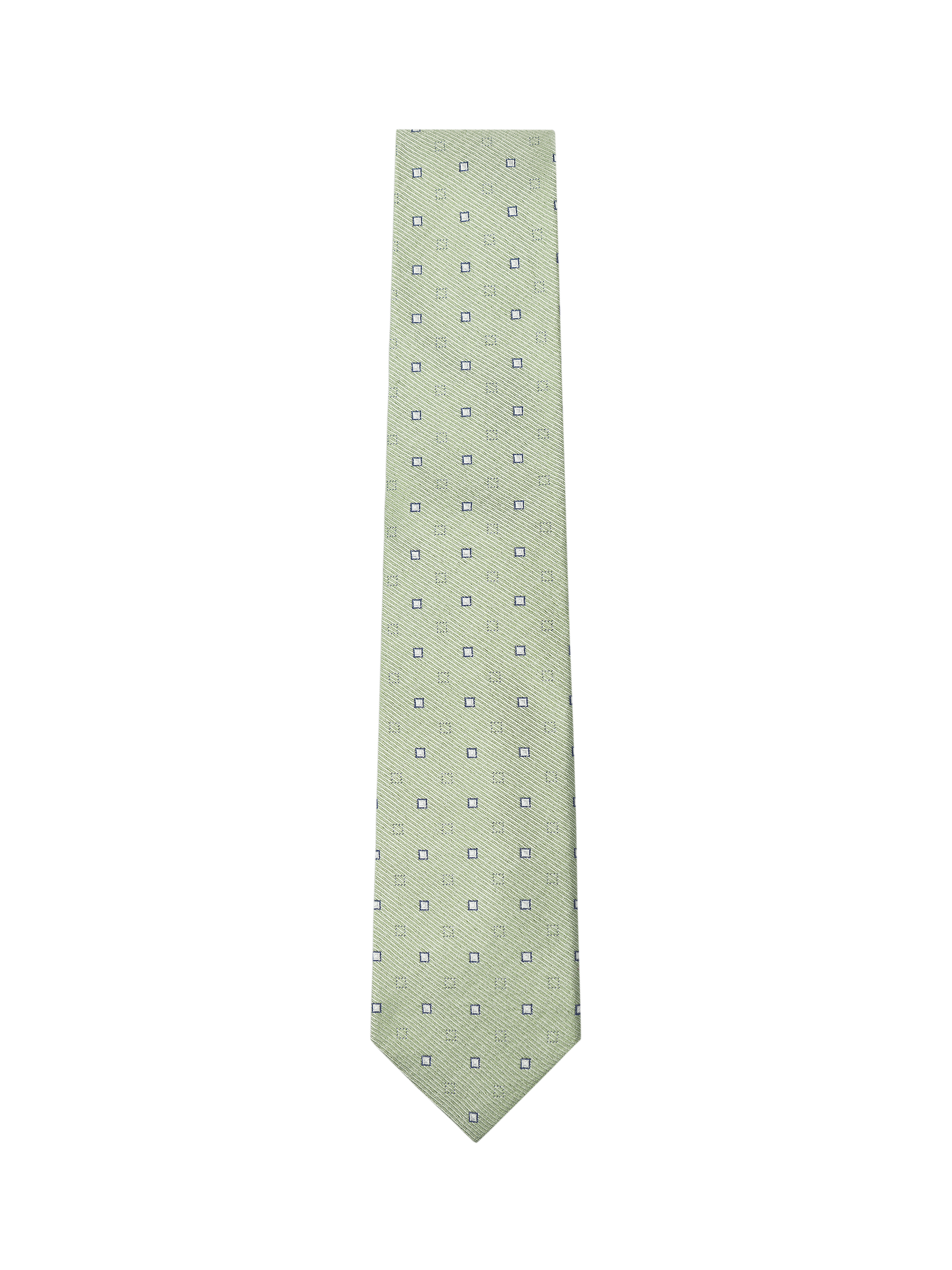 Product image 1 of 4, which shows Hackett London Silk Diamond Print Tie, Green
