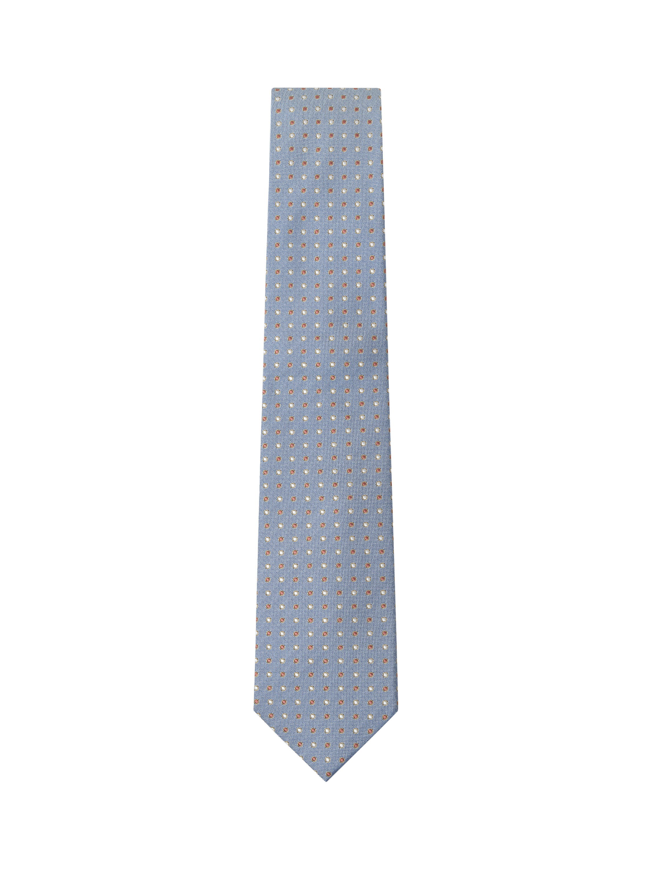 Product image 1 of 4, which shows Hackett London Silk Oxford Dot Tie, Sky Blue