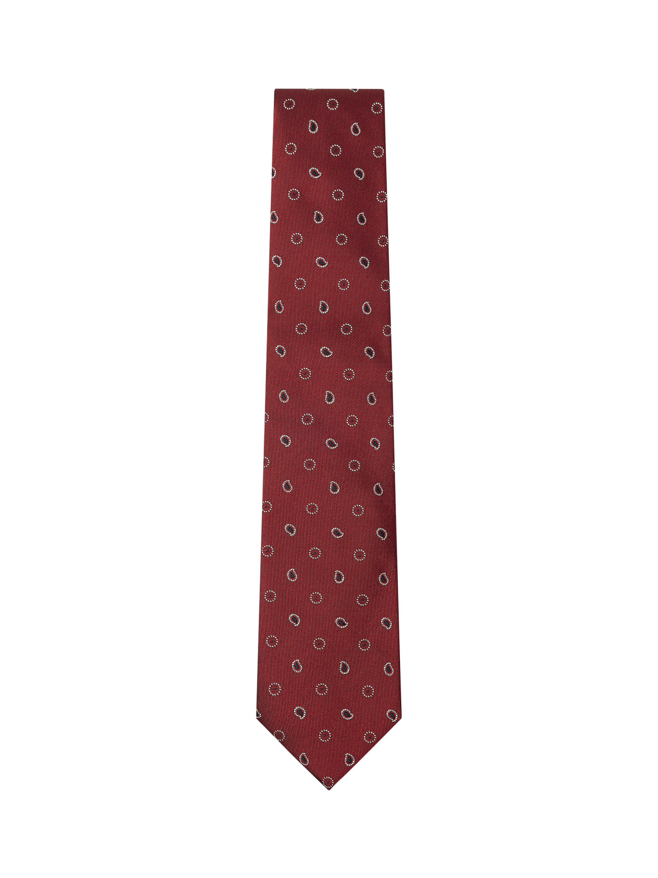 Product image 1 of 4, which shows Hackett London Silk Paisley Tie, Red