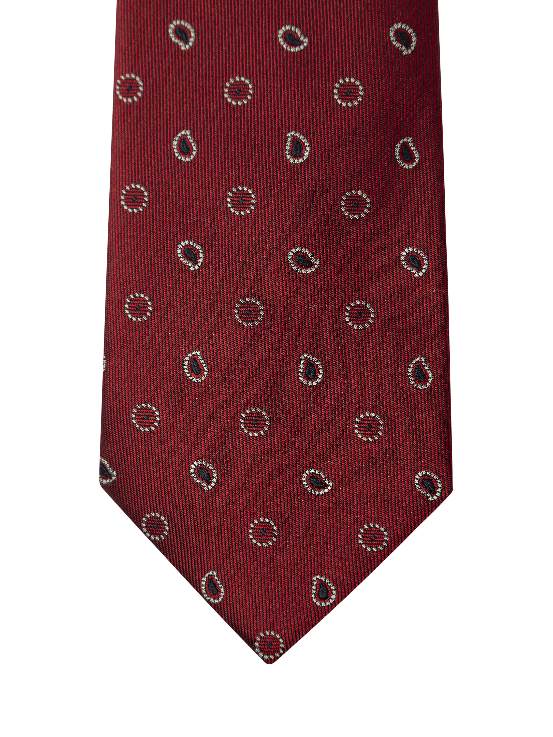 Product image 4 of 4, which shows Hackett London Silk Paisley Tie, Red