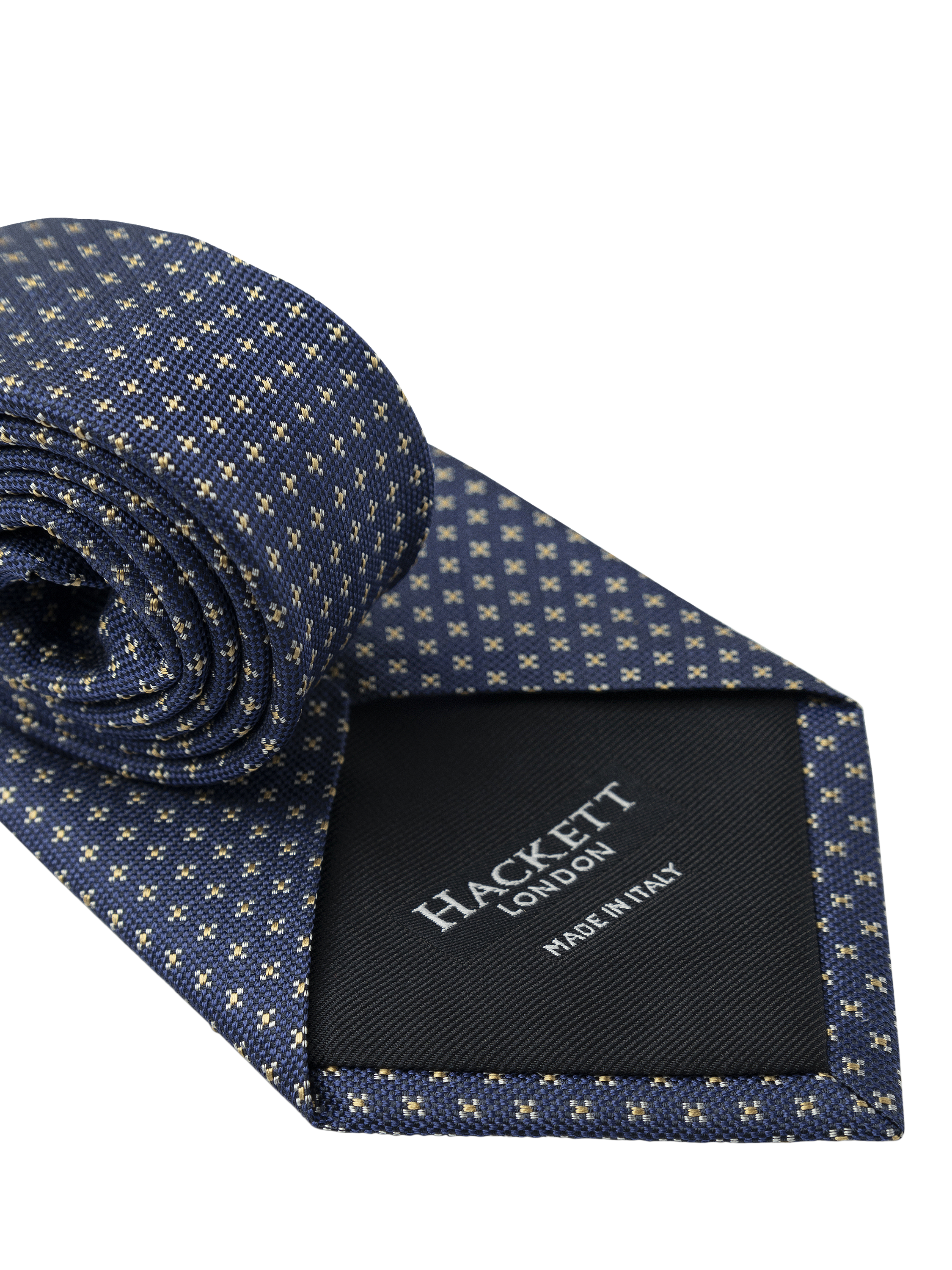 Product image 2 of 4, which shows Hackett London Silk Petal Tie, Navy/Multi