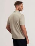 Ted Baker Auguso Cotton Regular Fit Short Sleeve Polo Shirt, Ecru