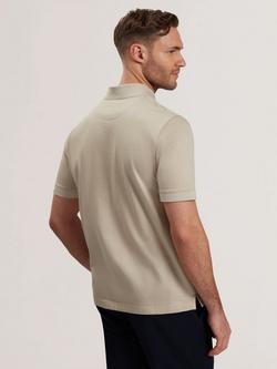 Ted Baker Auguso Cotton Regular Fit Short Sleeve Polo Shirt, Ecru - view 2, Ecru